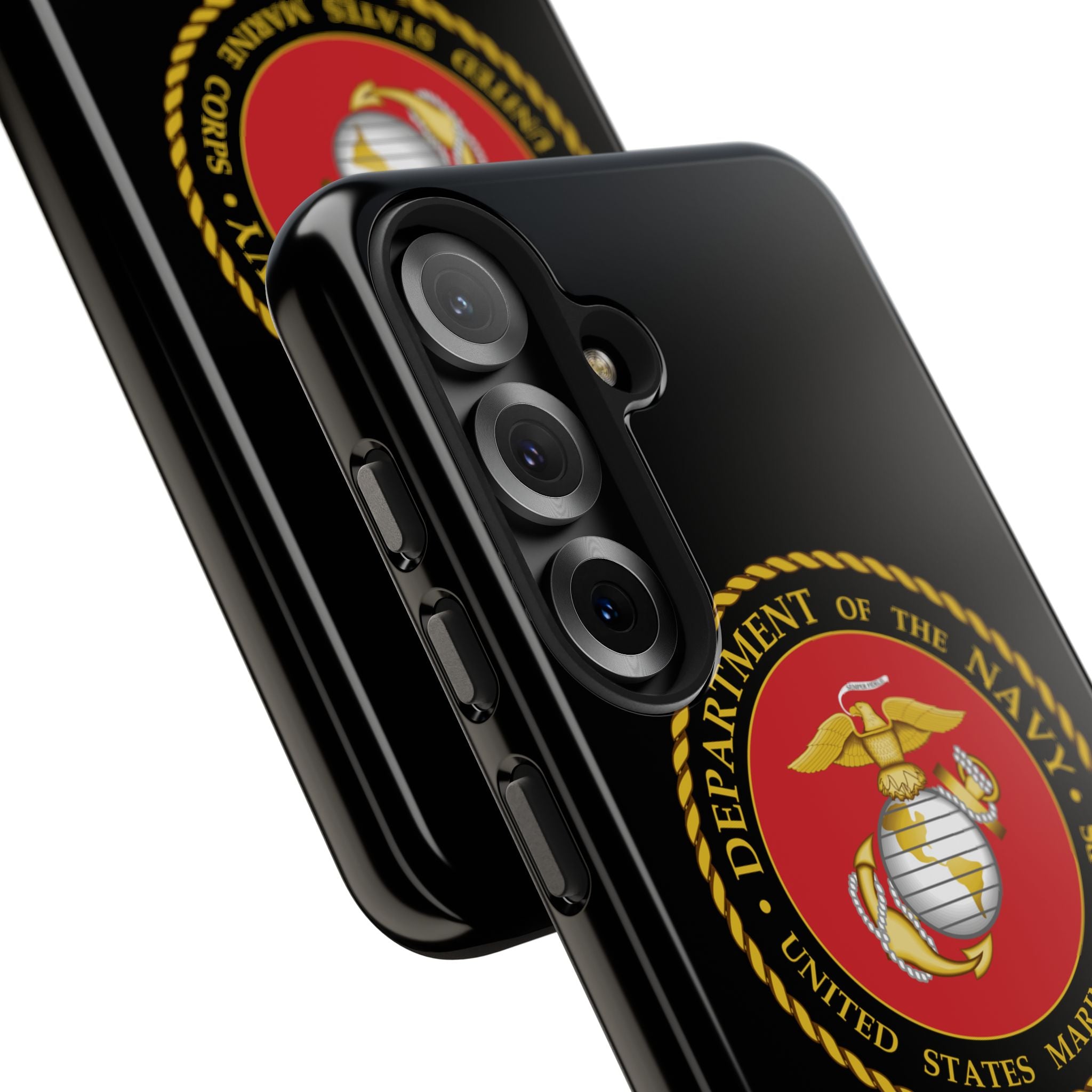 USMC Emblem Tough Phone Case — Custom Text Military iPhone Protector