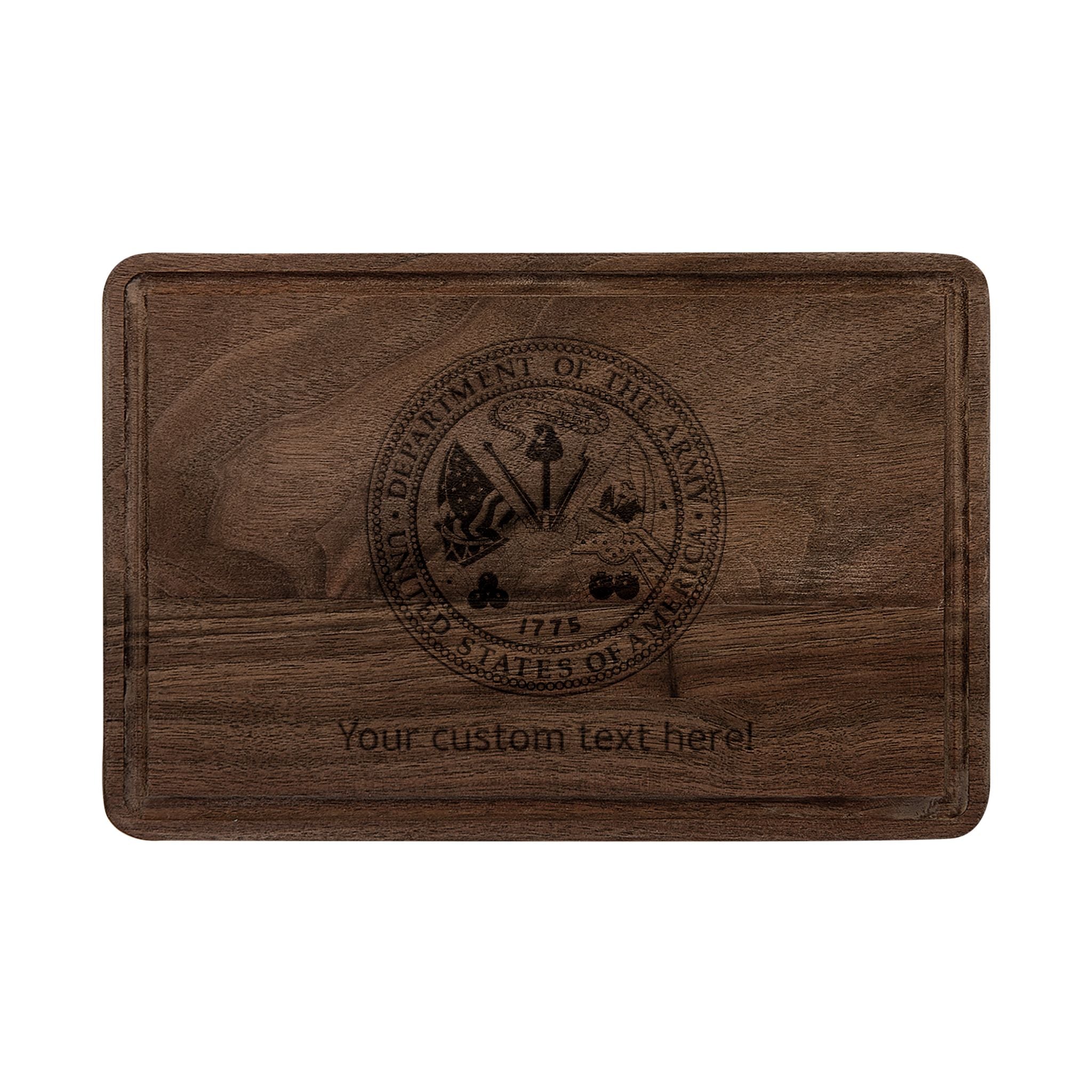Engraved Wooden Cutting Board with Vintage Seal — Personalized Kitchen Gift