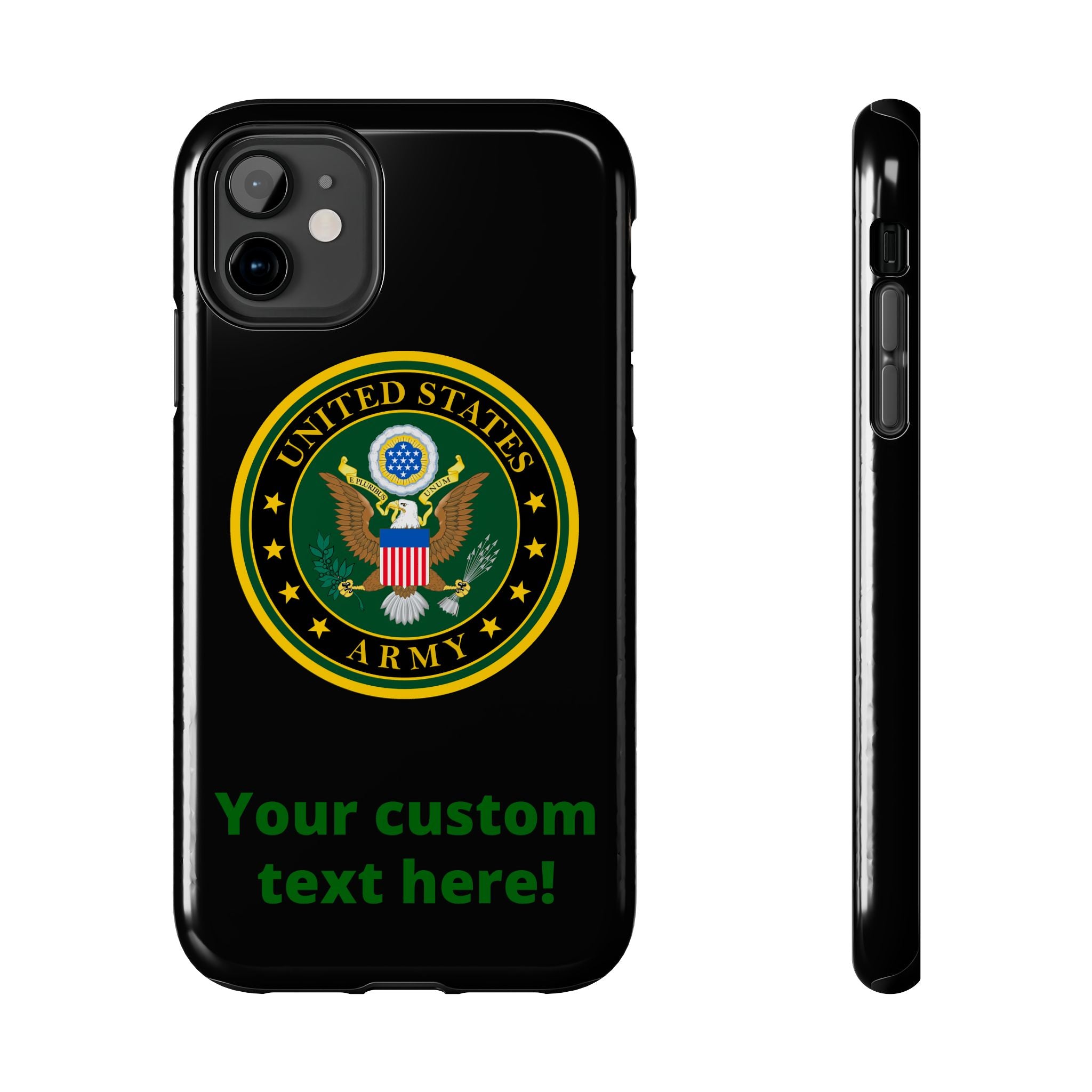 Army Emblem Tough Phone Case — Custom Text Military iPhone Cover