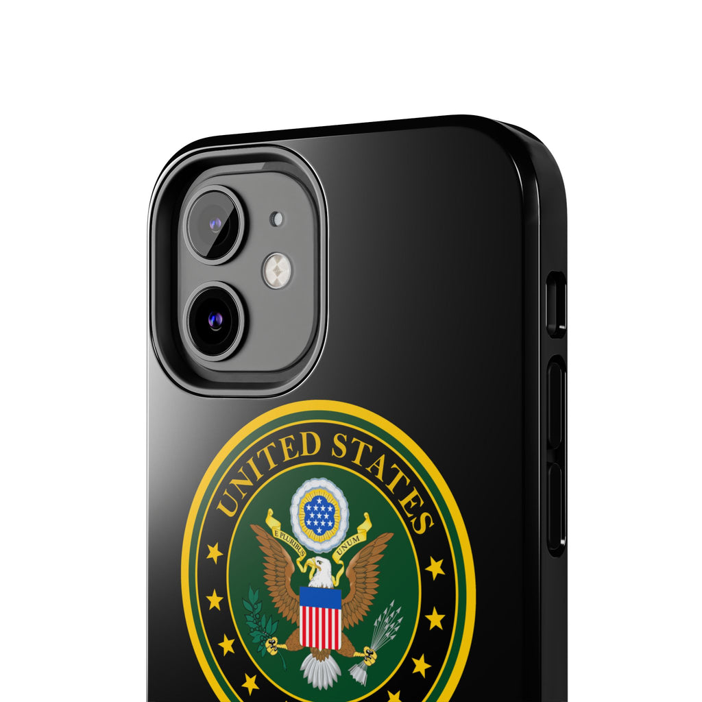 Army Emblem Tough Phone Case — Custom Text Military iPhone Cover