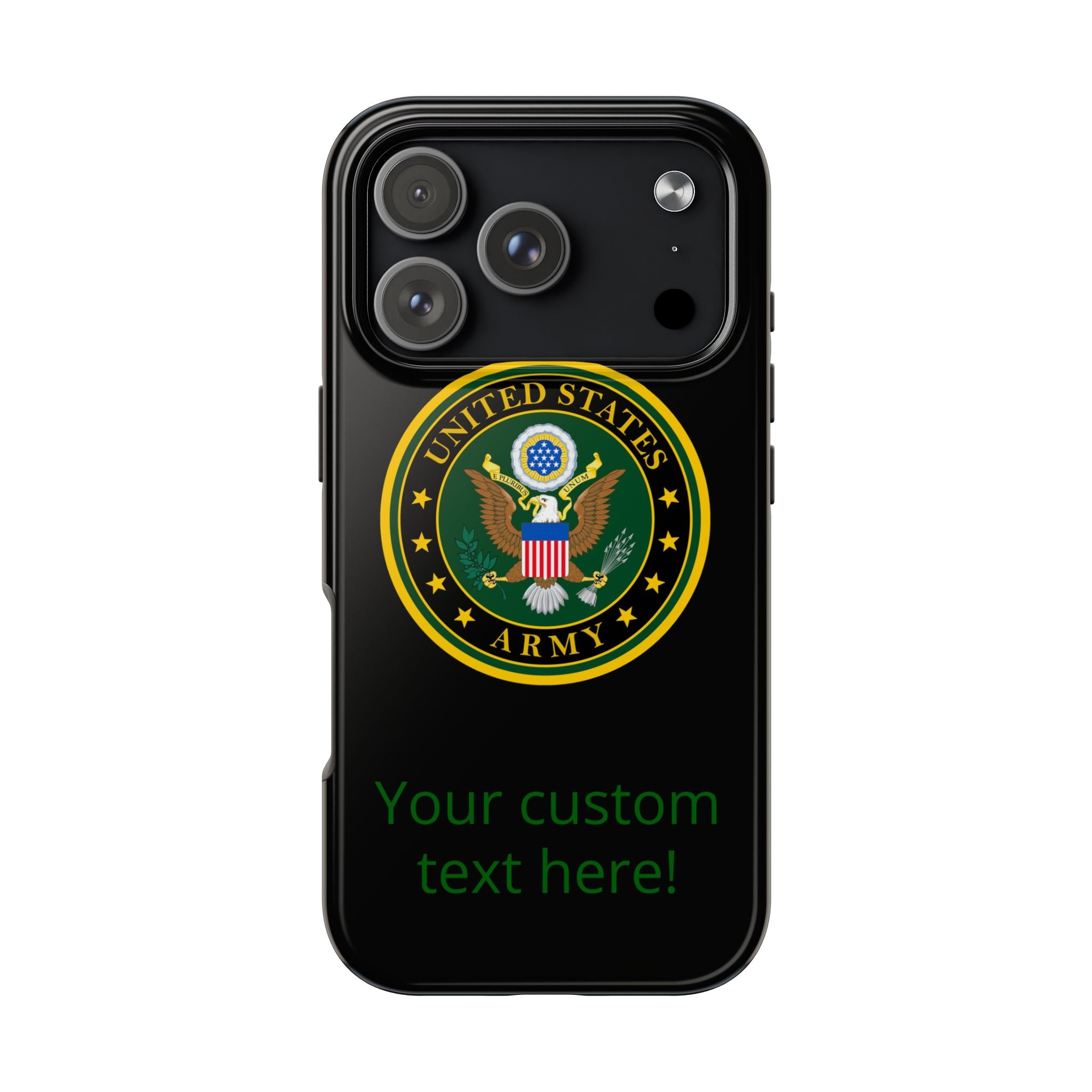 Army Emblem Tough Phone Case — Custom Text Military iPhone Cover