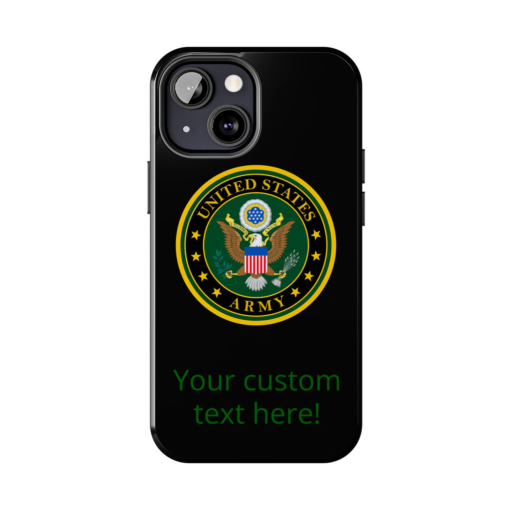 Army Emblem Tough Phone Case — Custom Text Military iPhone Cover