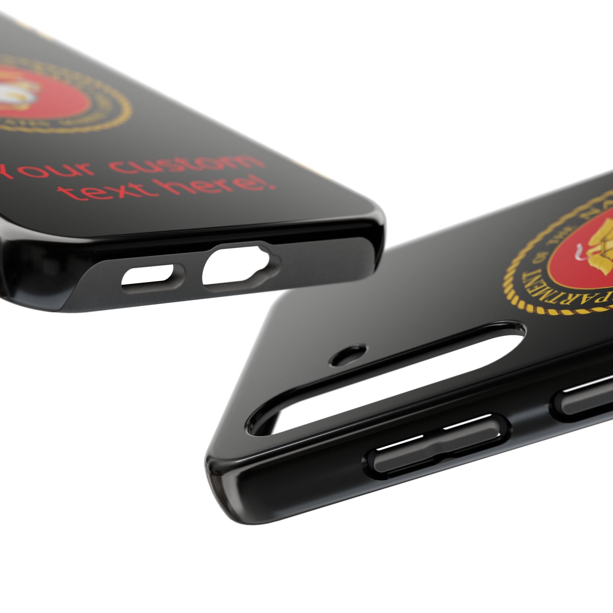 USMC Emblem Tough Phone Case — Custom Text Military iPhone Protector
