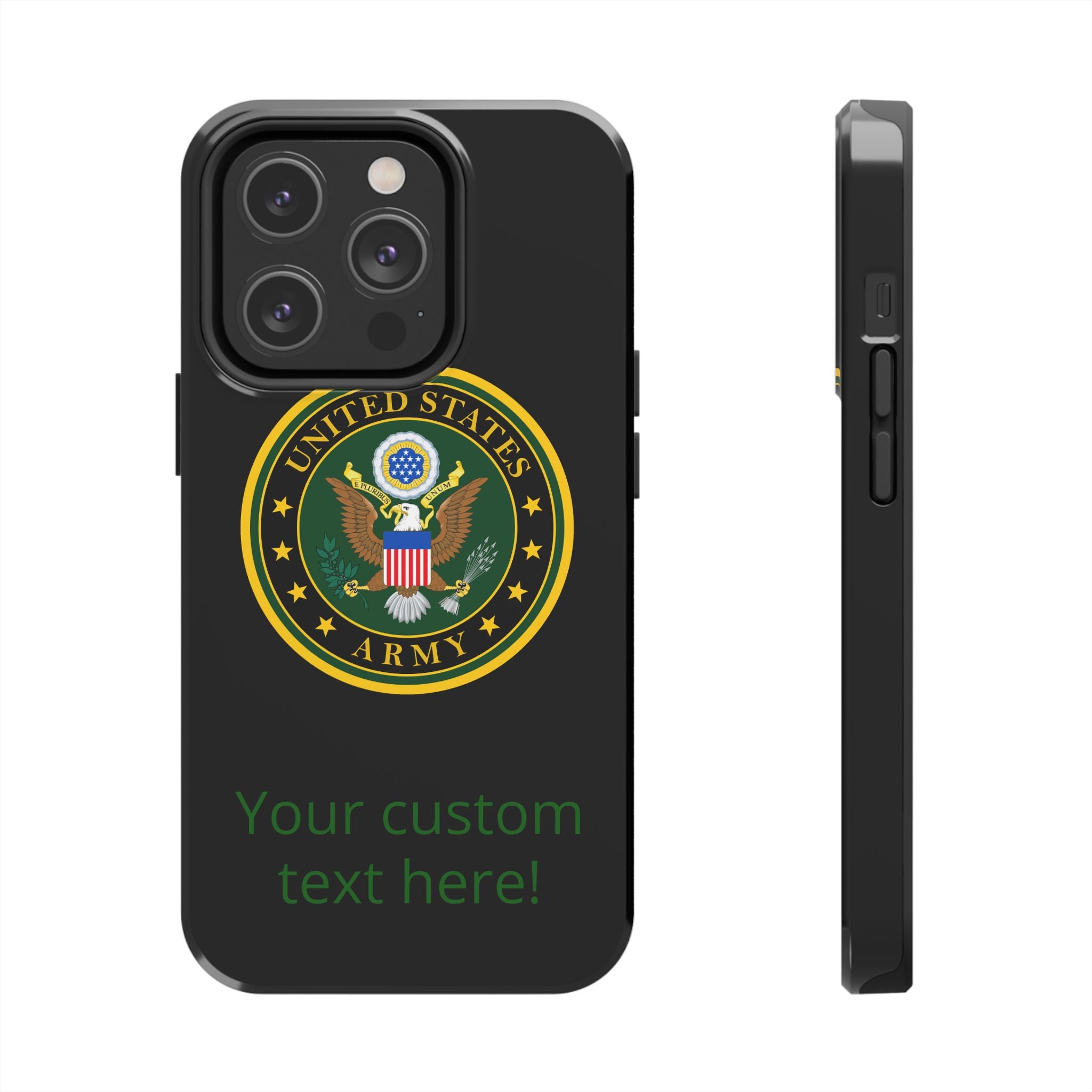 Army Emblem Tough Phone Case — Custom Text Military iPhone Cover