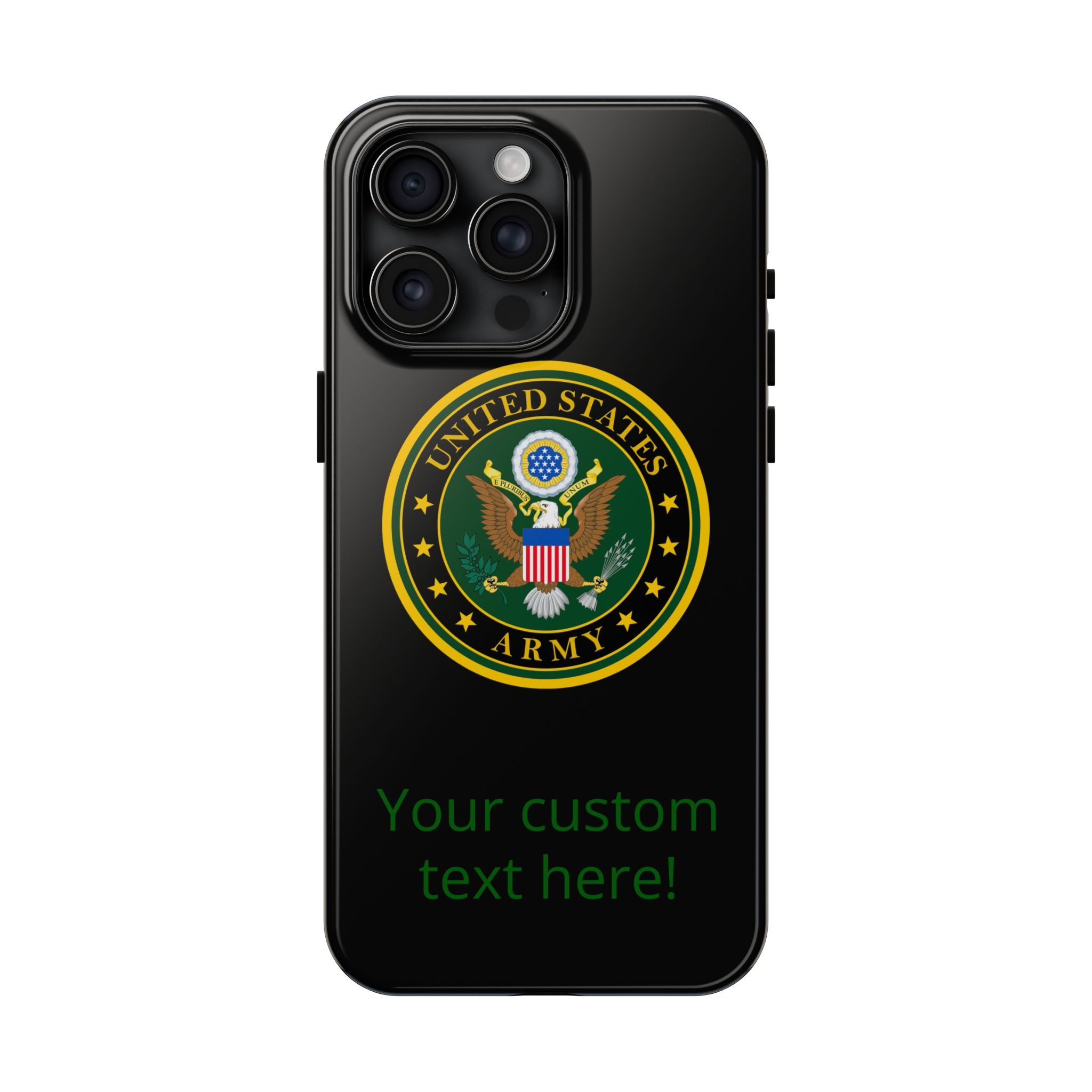 Army Emblem Tough Phone Case — Custom Text Military iPhone Cover