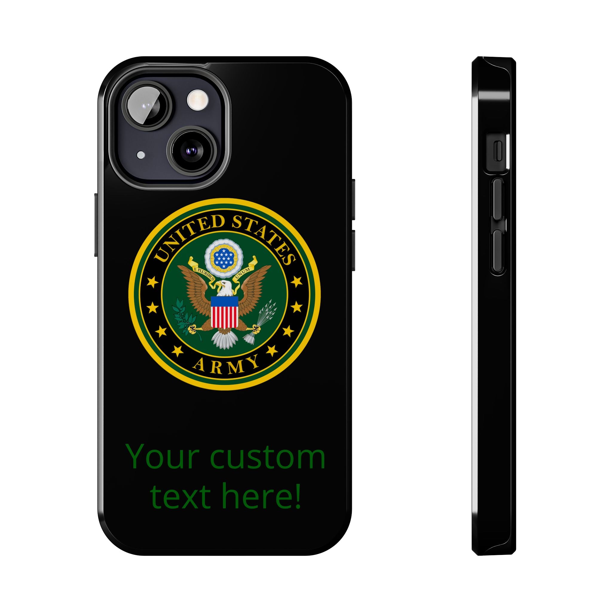Army Emblem Tough Phone Case — Custom Text Military iPhone Cover
