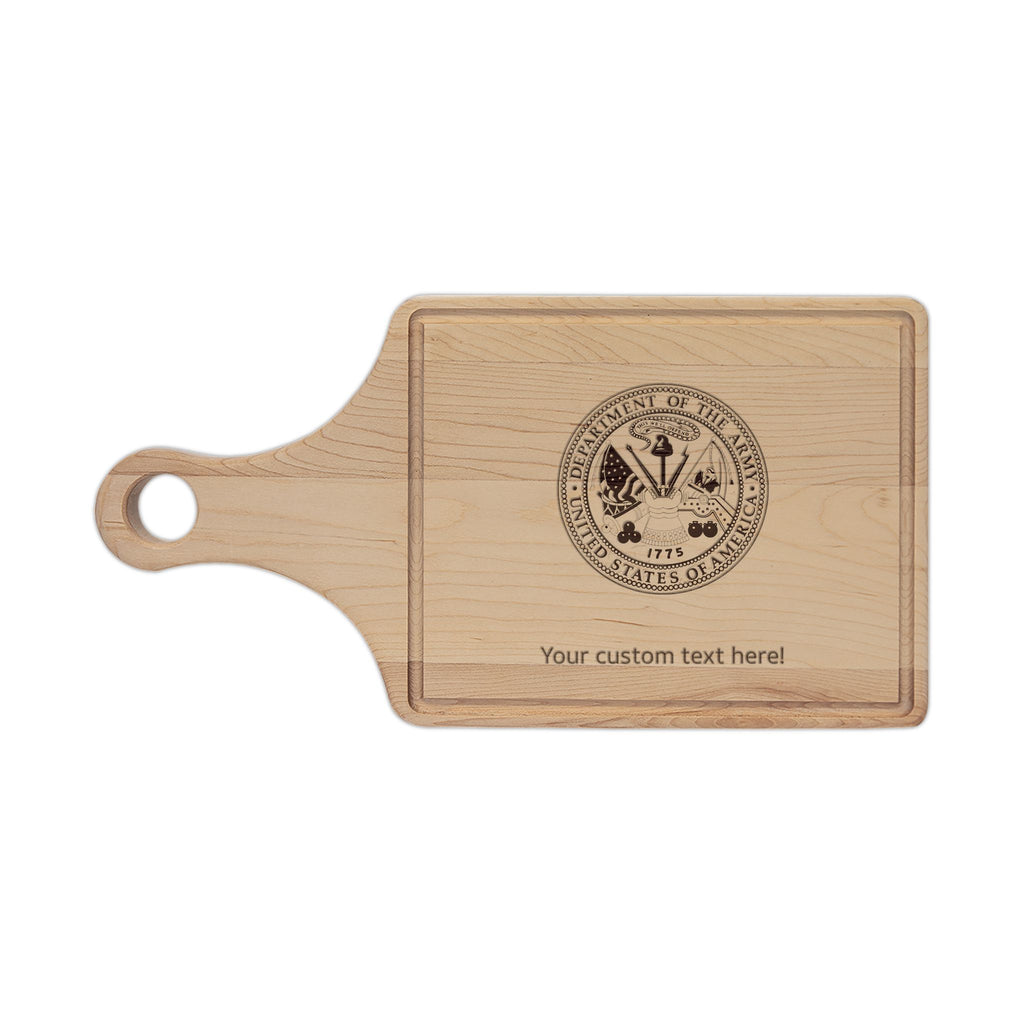 Engraved Wooden Cutting Board with Vintage Seal — Personalized Kitchen Gift