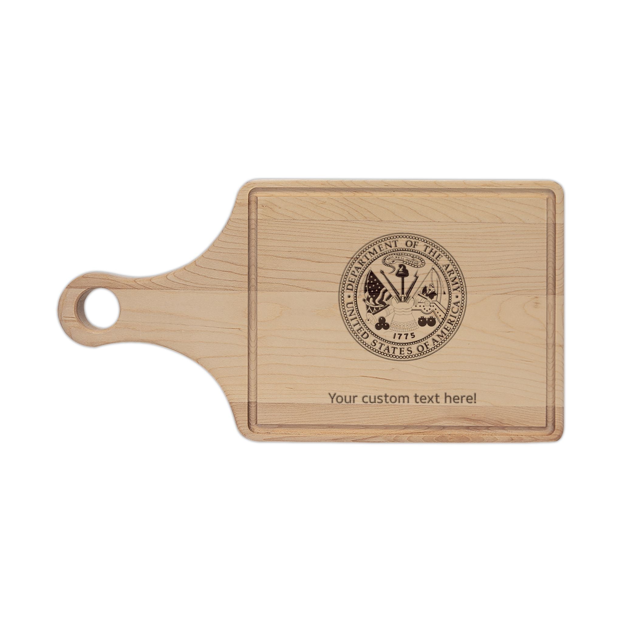 Engraved Wooden Cutting Board with Vintage Seal — Personalized Kitchen Gift