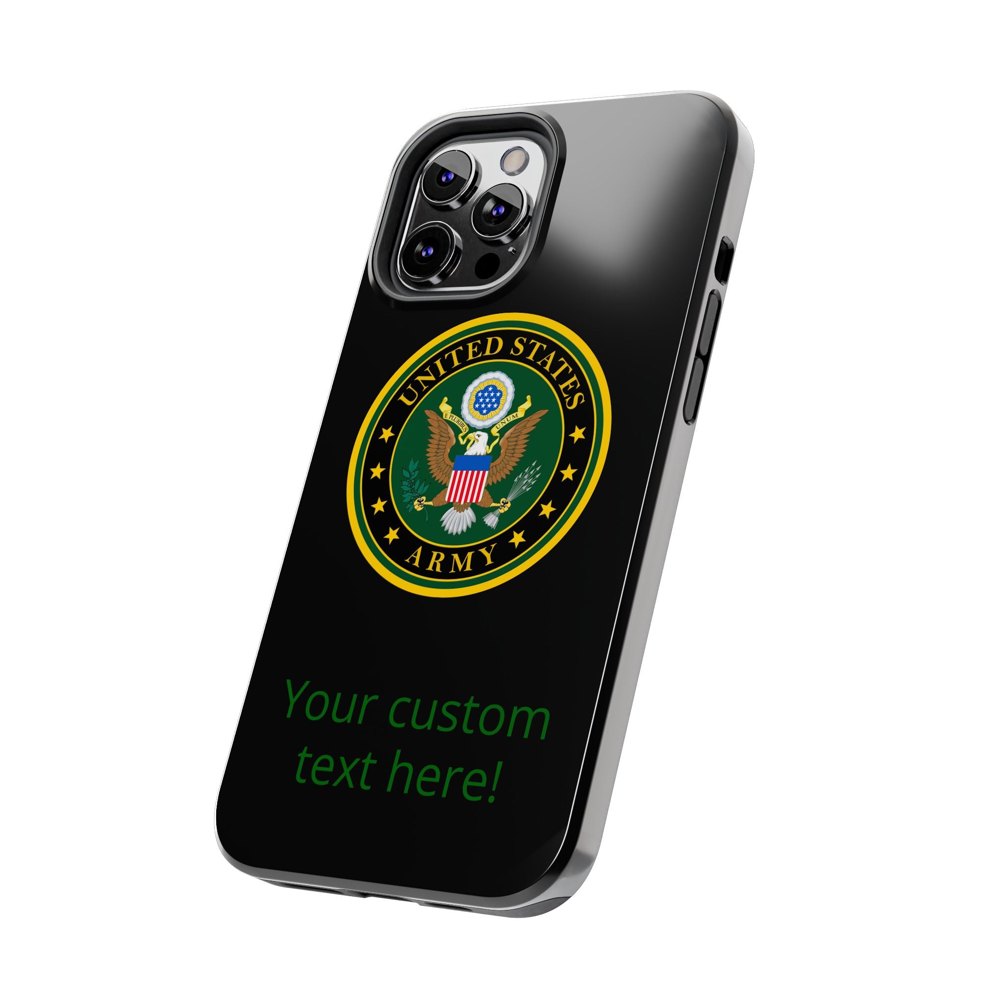 Army Emblem Tough Phone Case — Custom Text Military iPhone Cover