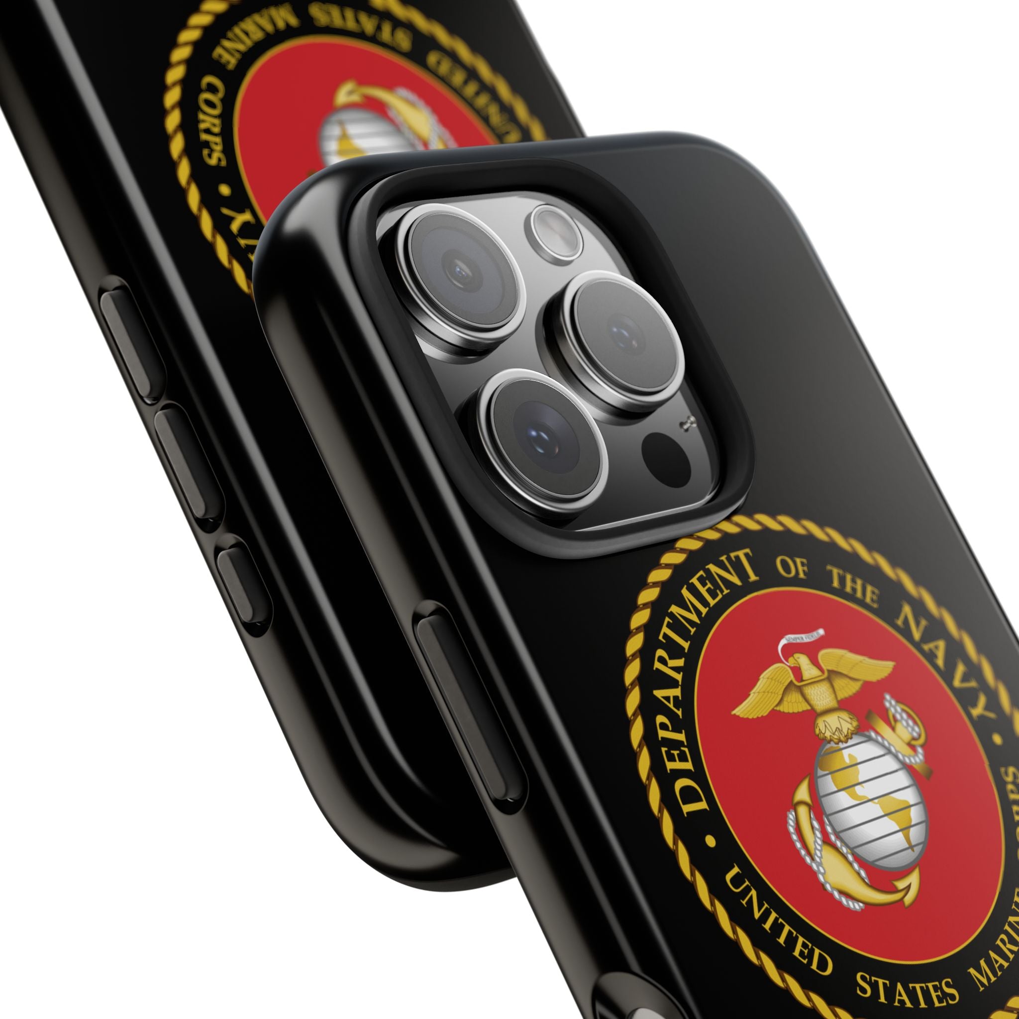 USMC Emblem Tough Phone Case — Custom Text Military iPhone Protector