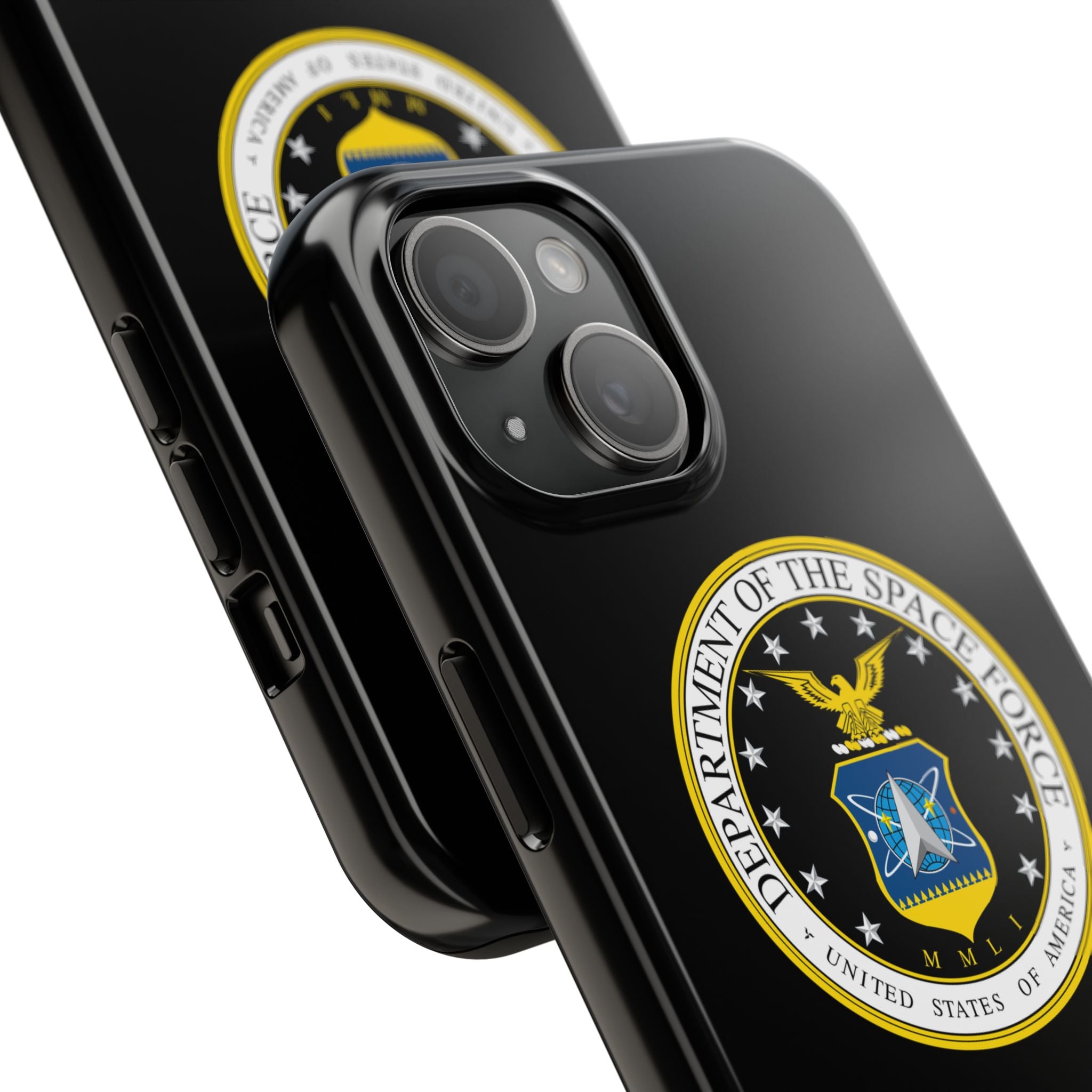 Space Force Tough Phone Case — Custom Text Military Emblem Protective Case