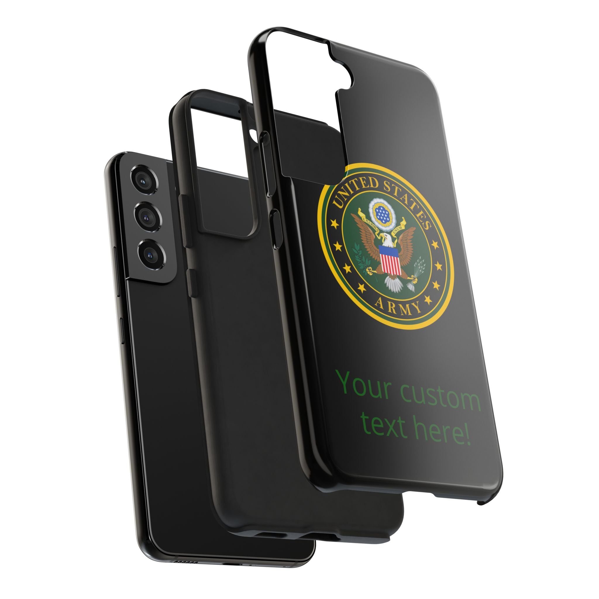 Army Emblem Tough Phone Case — Custom Text Military iPhone Cover