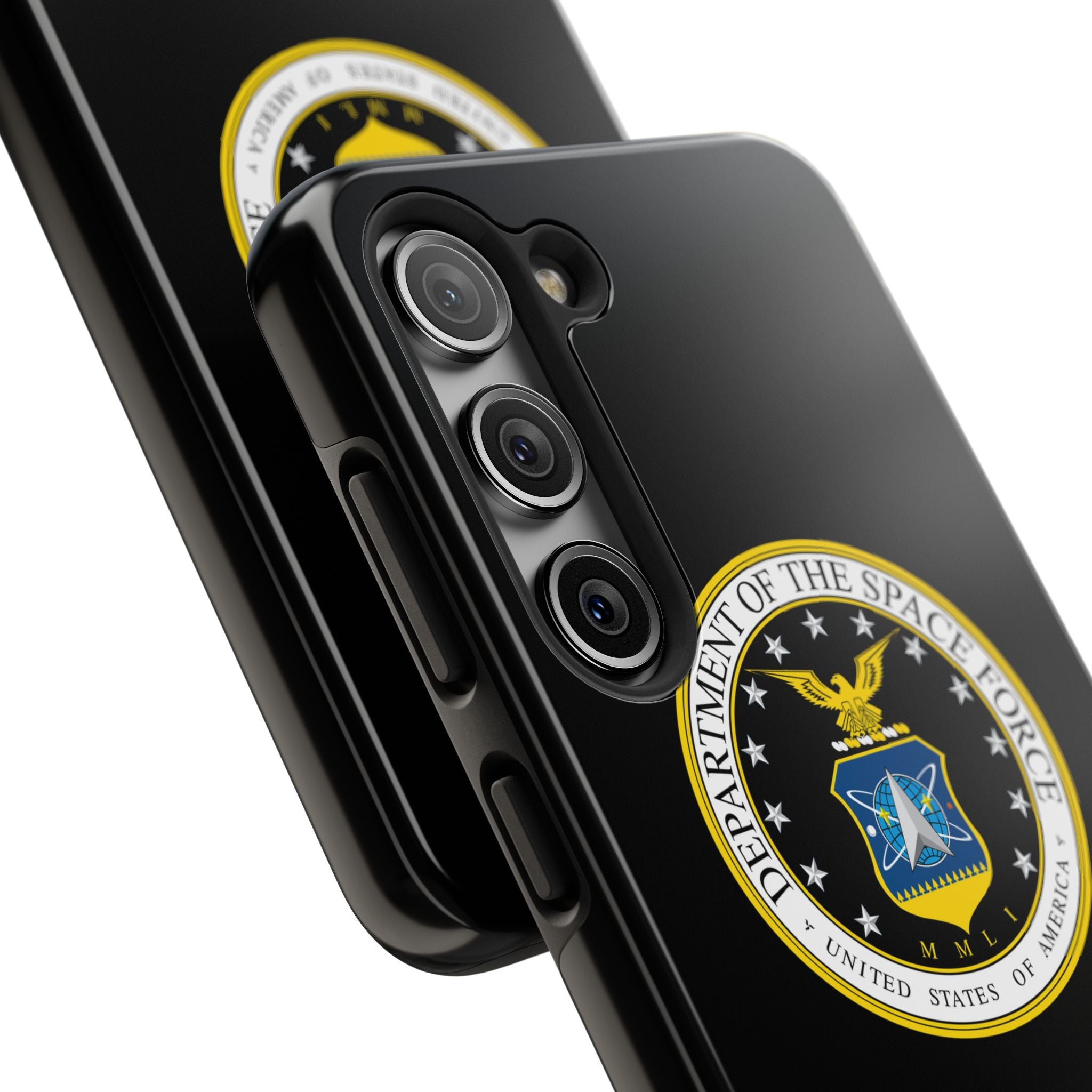 Space Force Tough Phone Case — Custom Text Military Emblem Protective Case