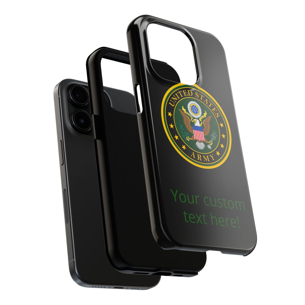 Army Emblem Tough Phone Case — Custom Text Military iPhone Cover