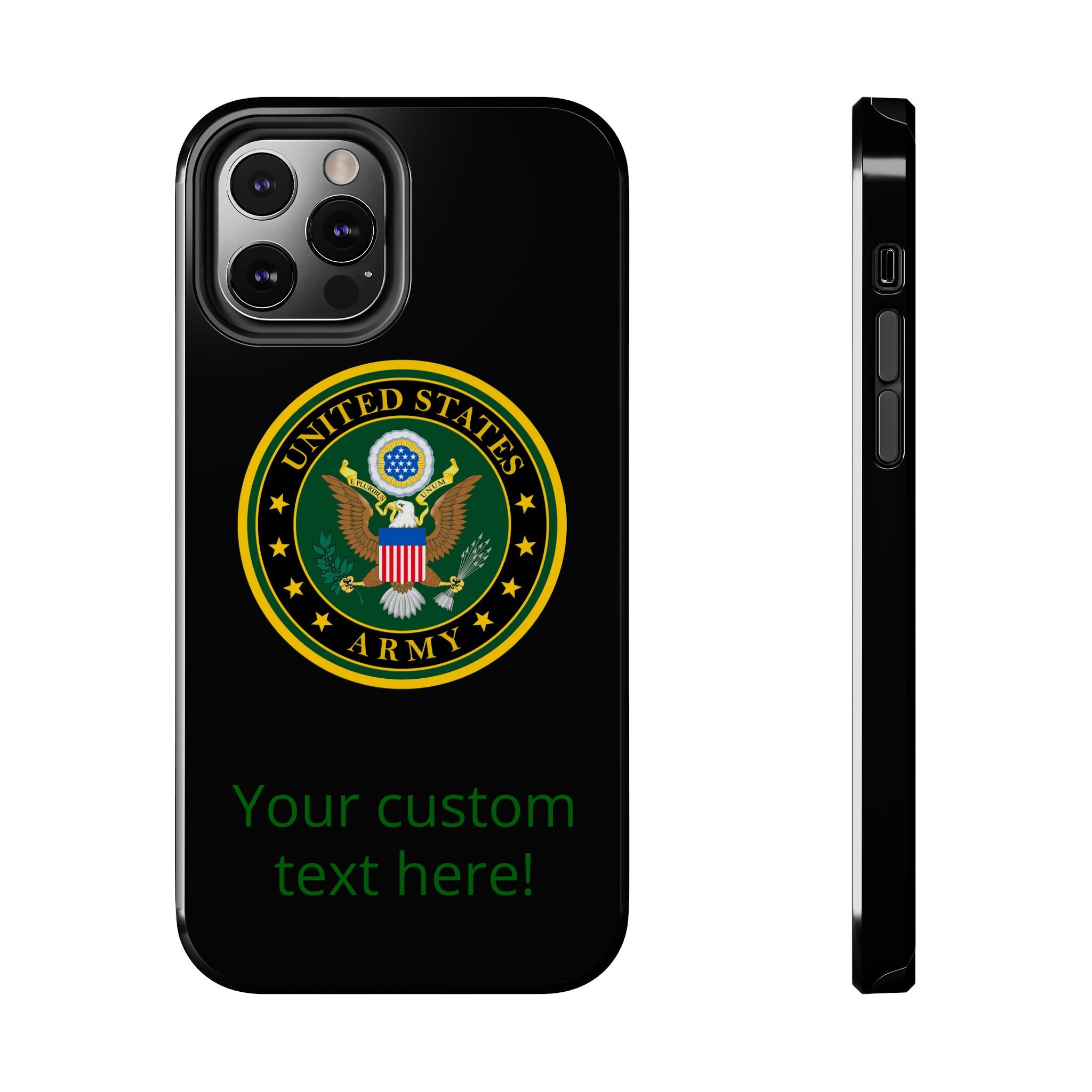 Army Emblem Tough Phone Case — Custom Text Military iPhone Cover