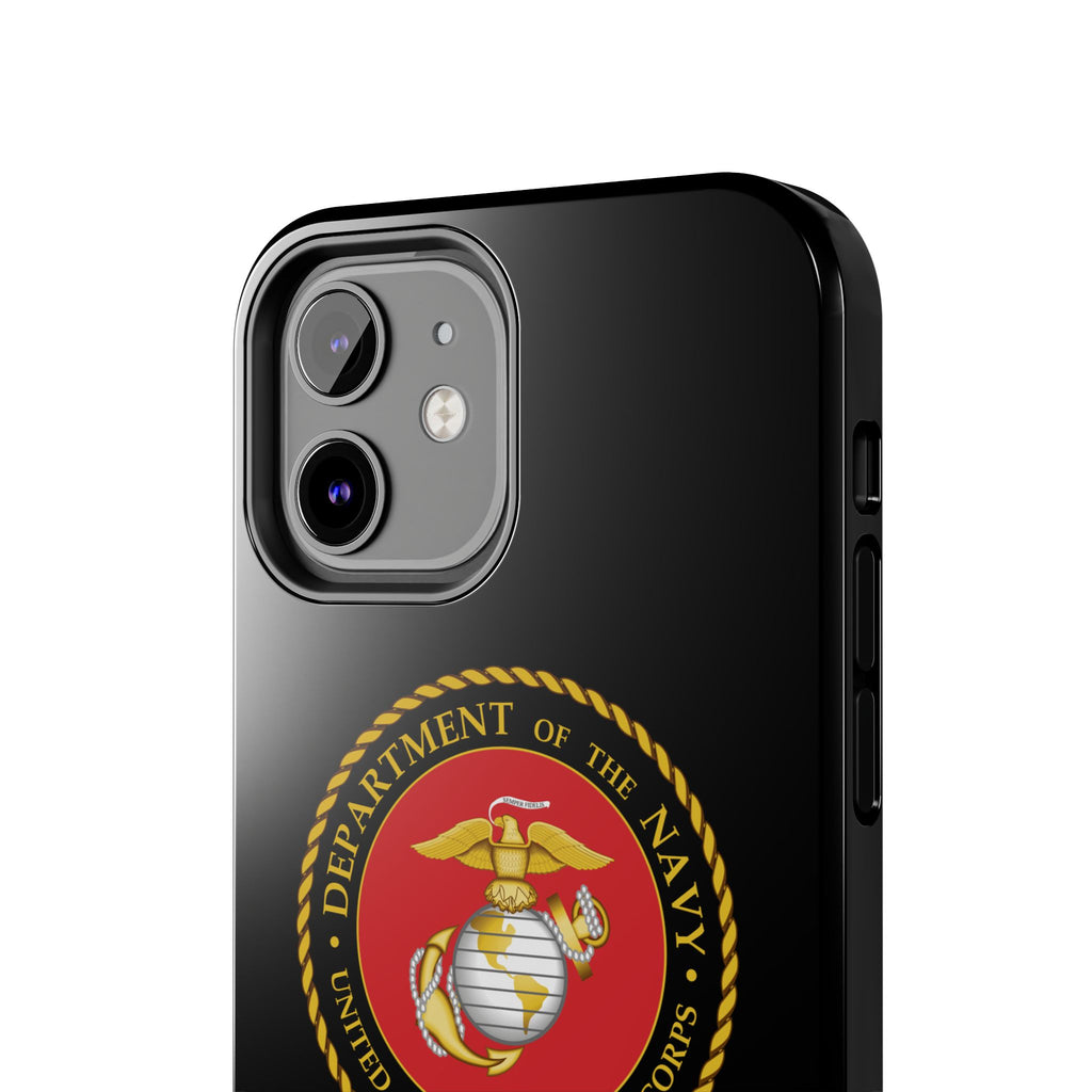 USMC Emblem Tough Phone Case — Custom Text Military iPhone Protector