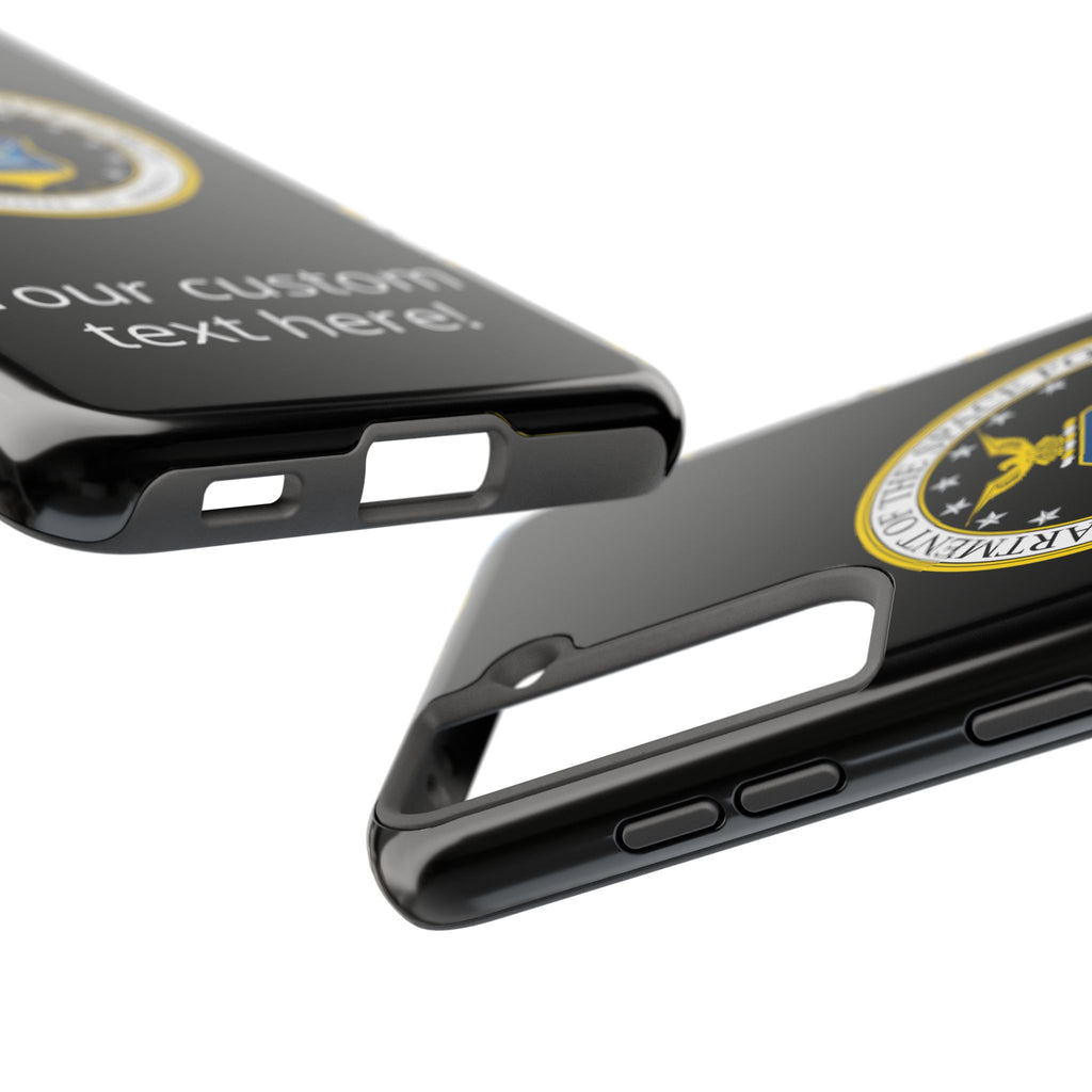 Space Force Tough Phone Case — Custom Text Military Emblem Protective Case