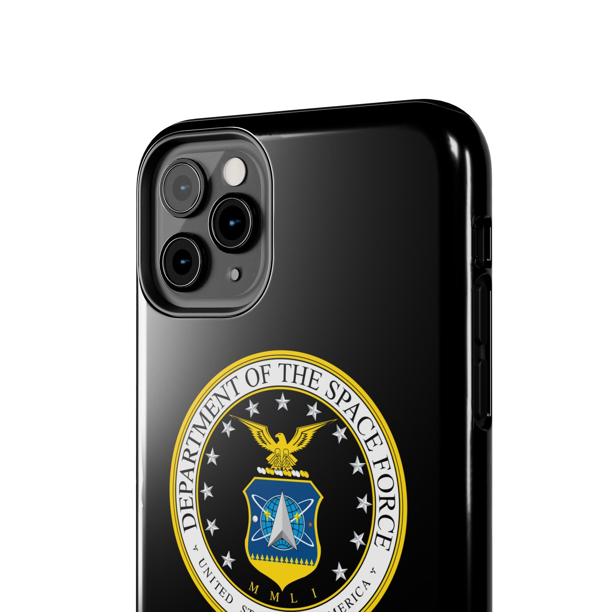 Space Force Tough Phone Case — Custom Text Military Emblem Protective Case