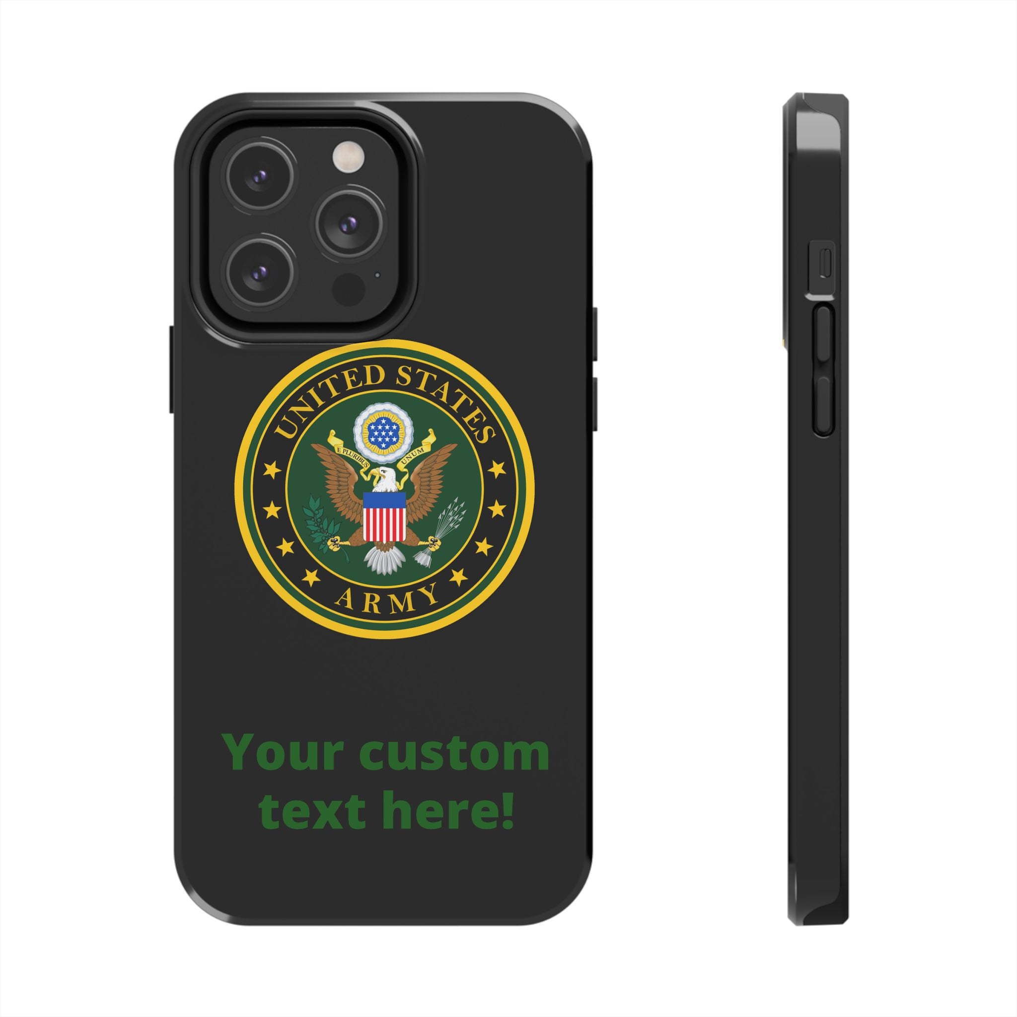 Army Emblem Tough Phone Case — Custom Text Military iPhone Cover