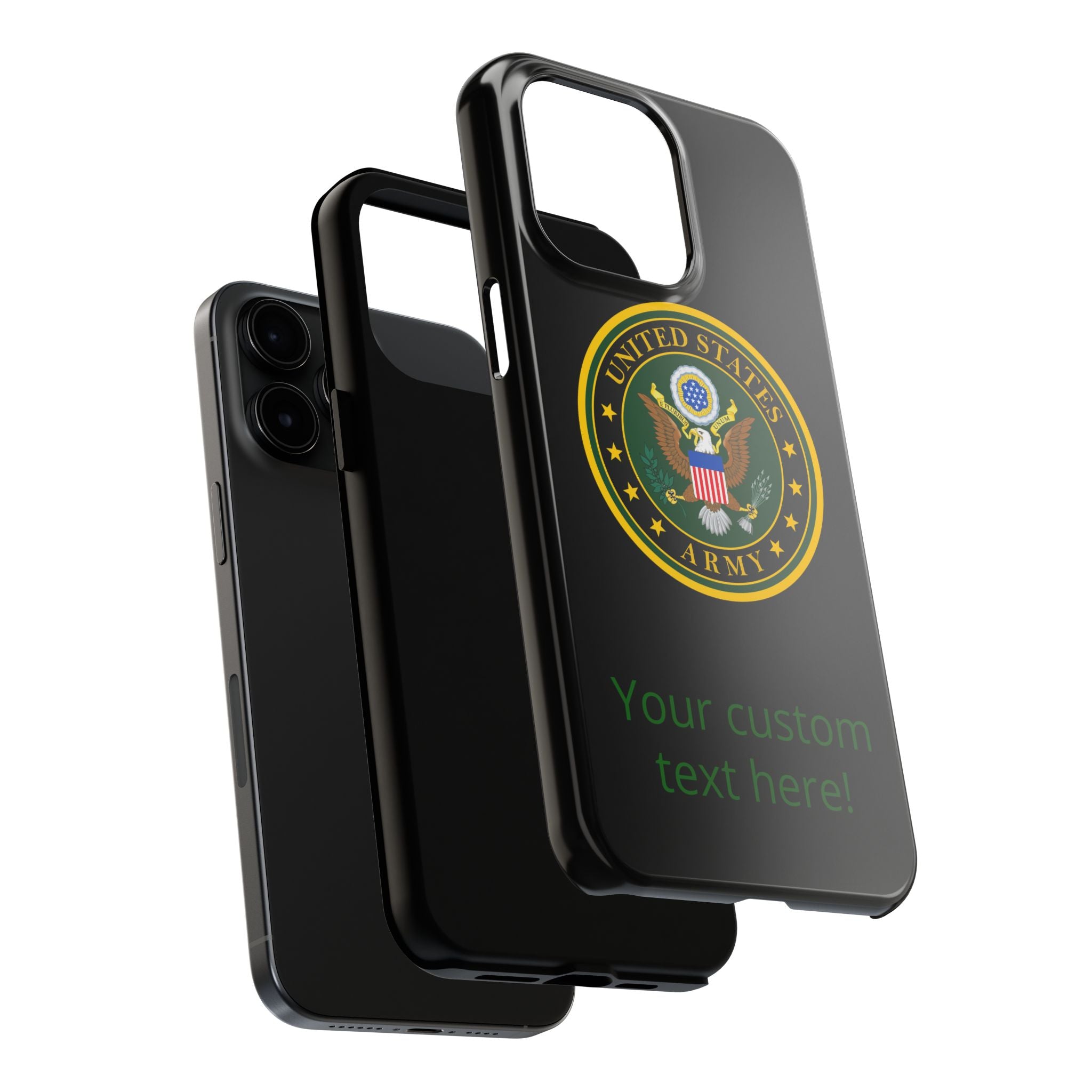 Army Emblem Tough Phone Case — Custom Text Military iPhone Cover