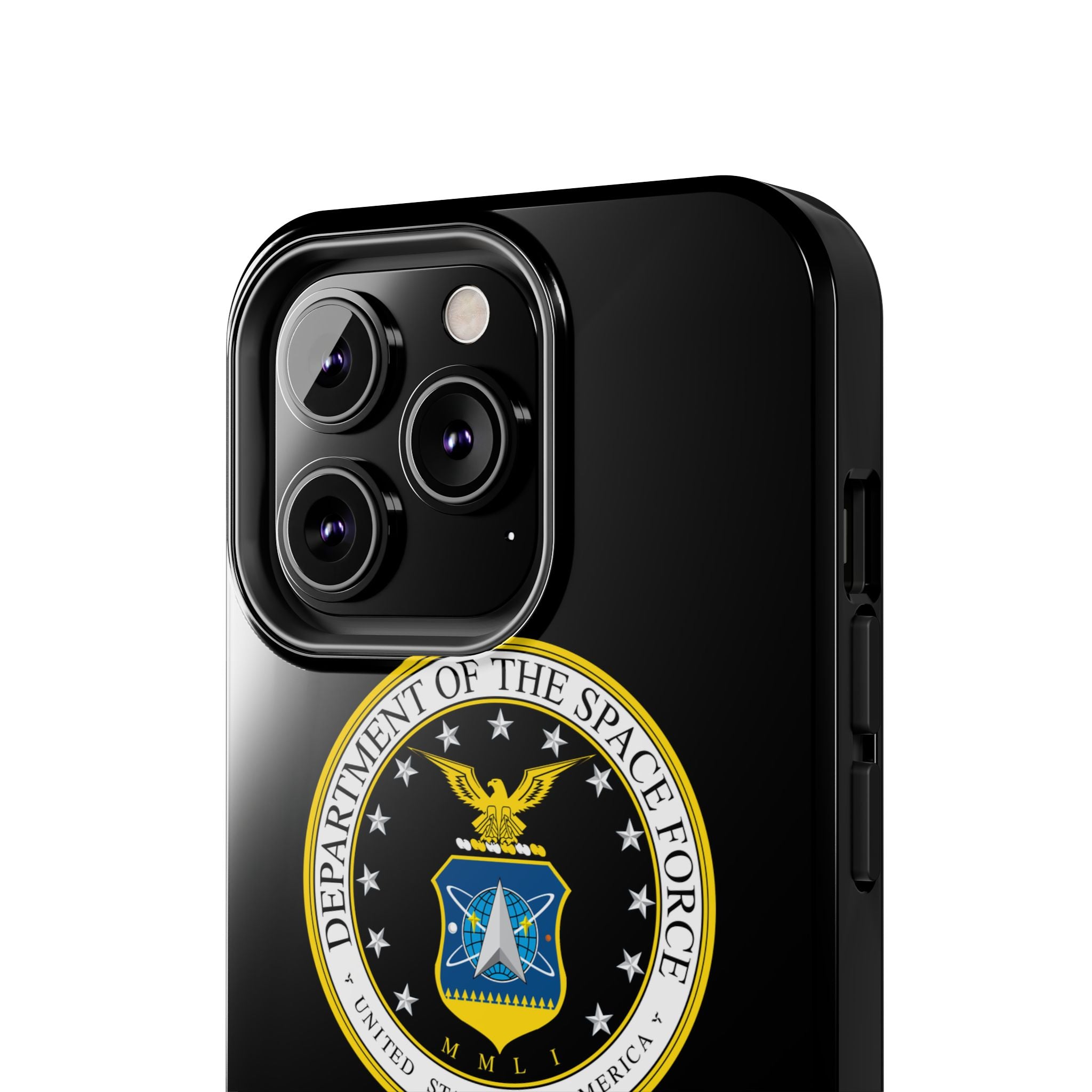 Space Force Tough Phone Case — Custom Text Military Emblem Protective Case
