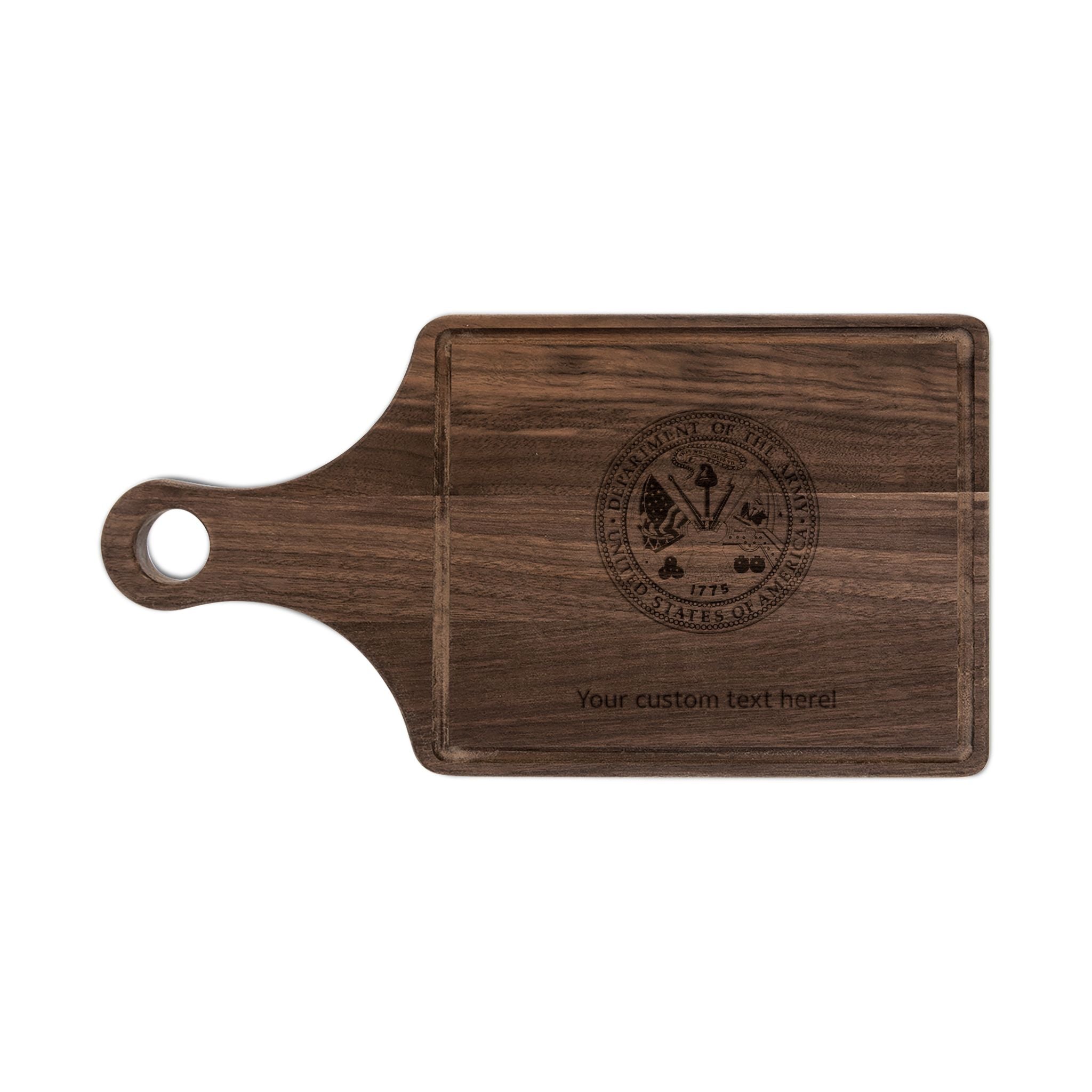 Engraved Wooden Cutting Board with Vintage Seal — Personalized Kitchen Gift