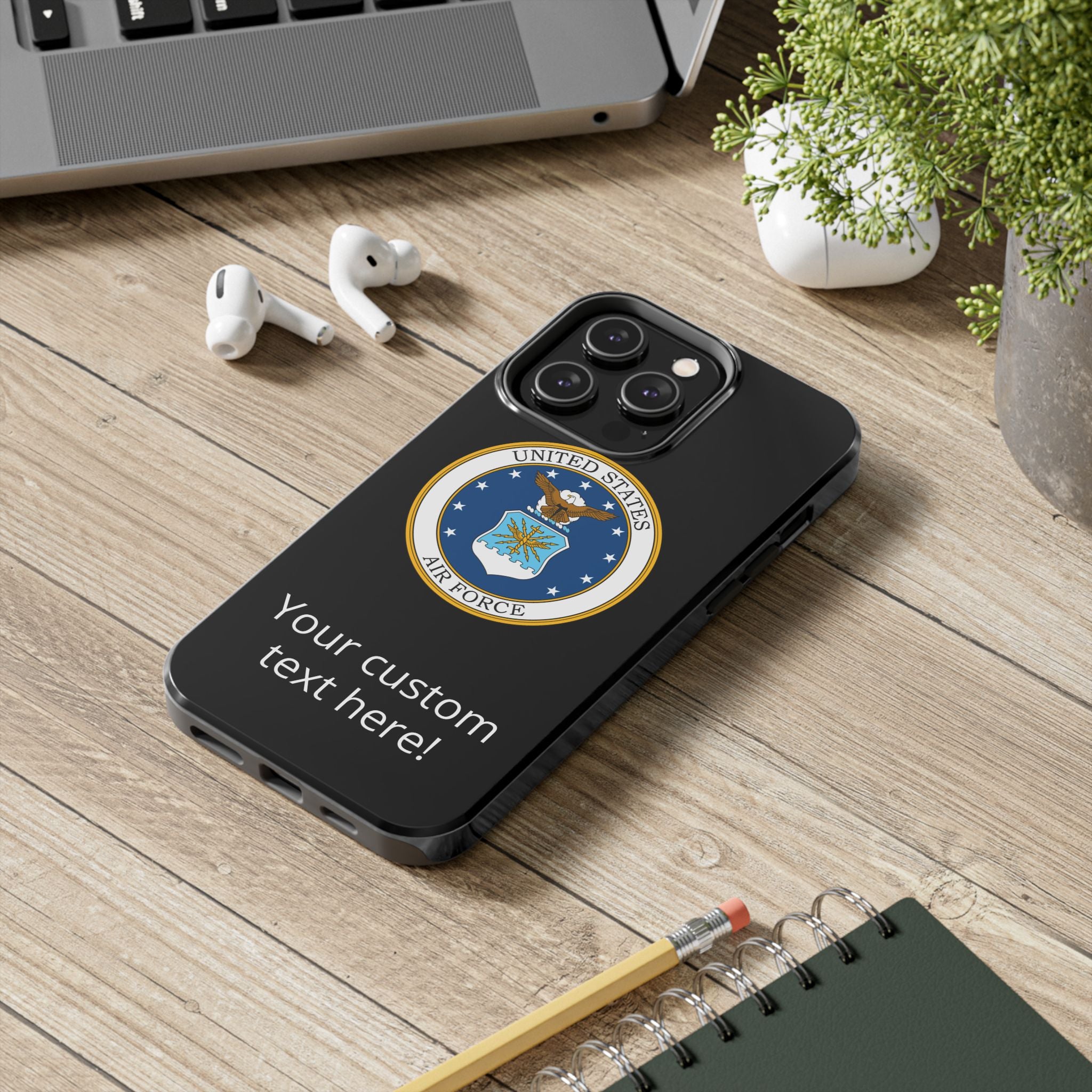 USAF Tough Phone Case — Personalized United States Air Force Emblem