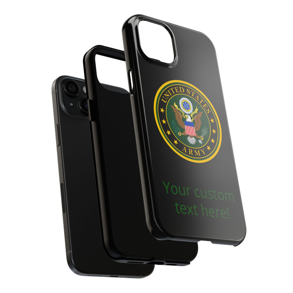 Army Emblem Tough Phone Case — Custom Text Military iPhone Cover
