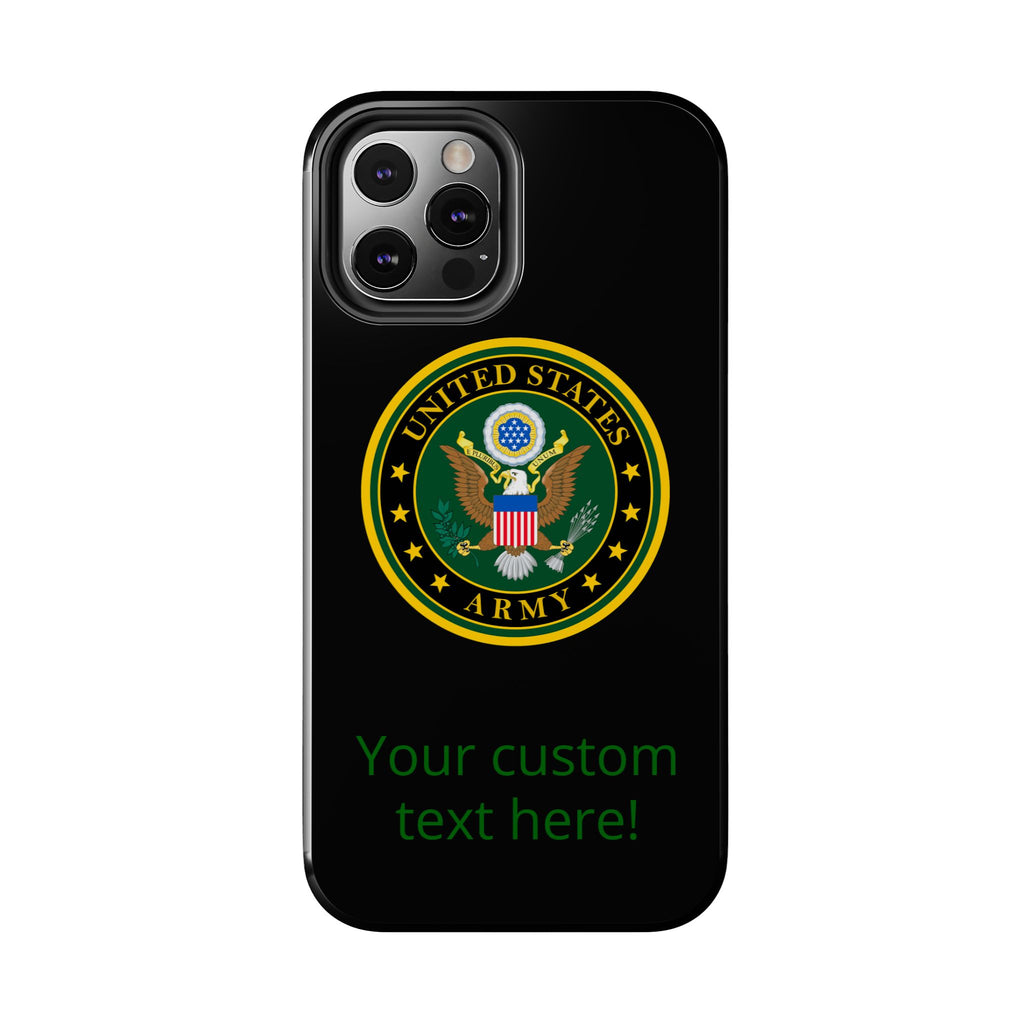 Army Emblem Tough Phone Case — Custom Text Military iPhone Cover