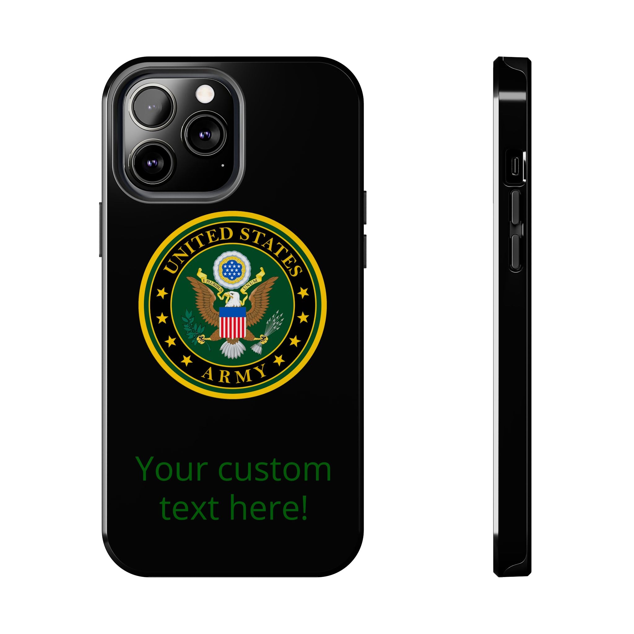 Army Emblem Tough Phone Case — Custom Text Military iPhone Cover