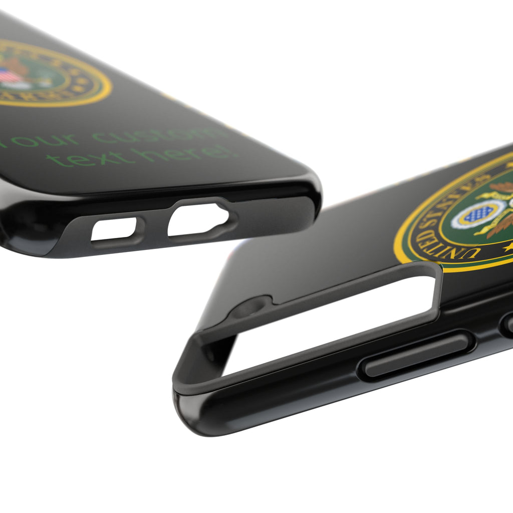 Army Emblem Tough Phone Case — Custom Text Military iPhone Cover