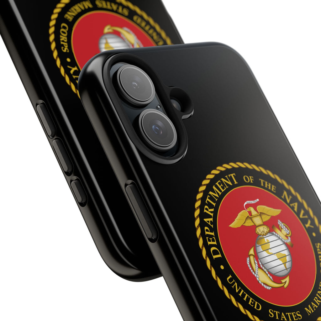 USMC Emblem Tough Phone Case — Custom Text Military iPhone Protector