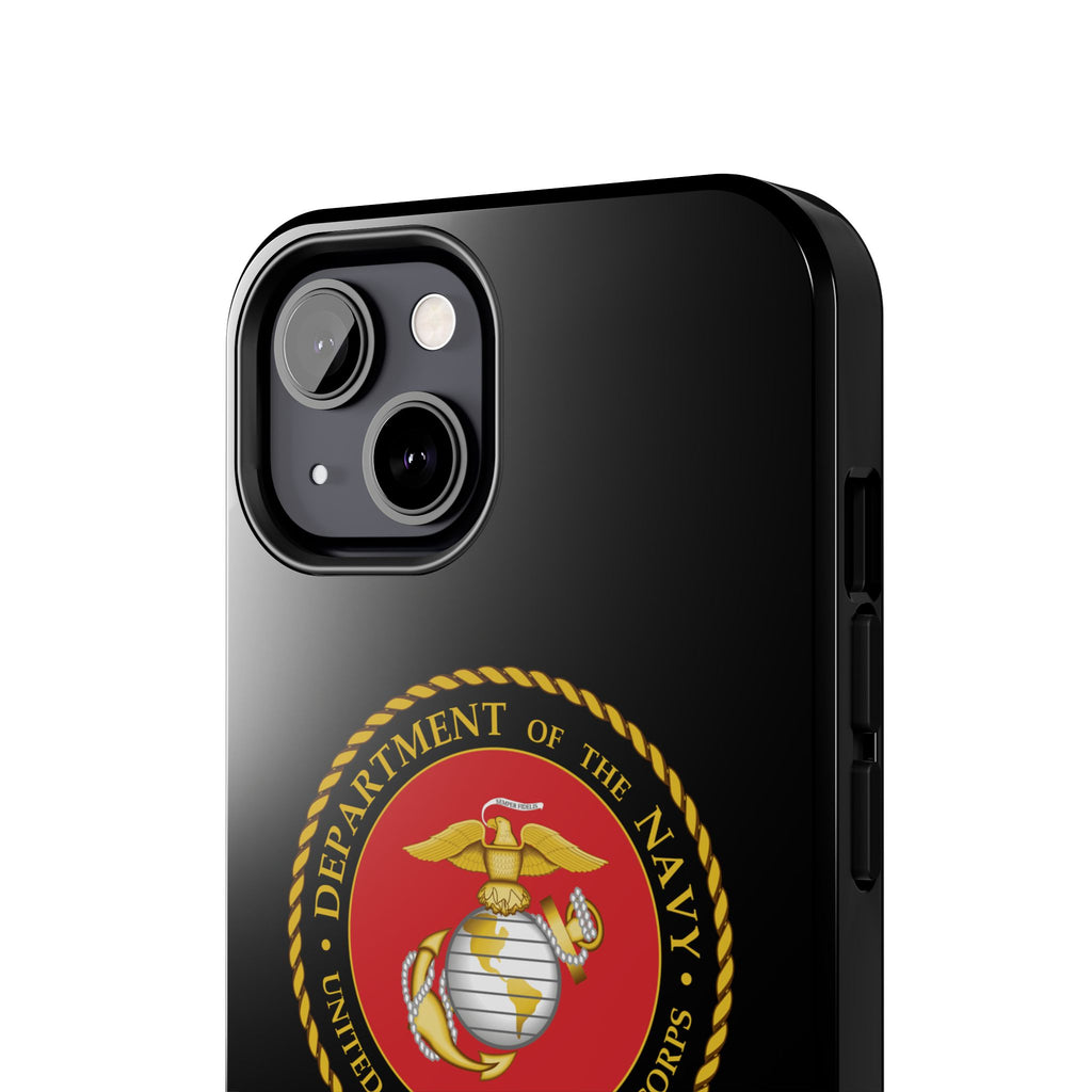 USMC Emblem Tough Phone Case — Custom Text Military iPhone Protector