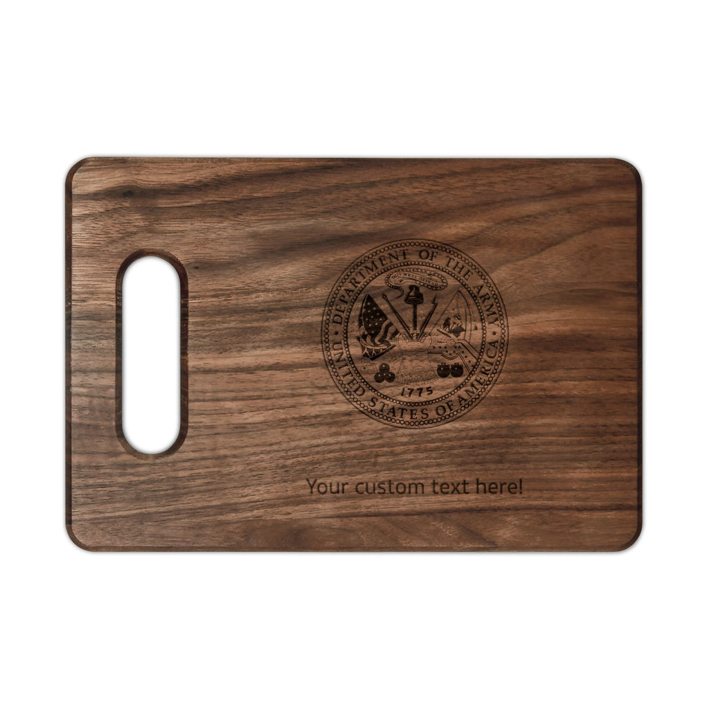 Engraved Wooden Cutting Board with Vintage Seal — Personalized Kitchen Gift