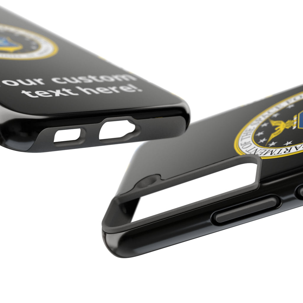 Space Force Tough Phone Case — Custom Text Military Emblem Protective Case