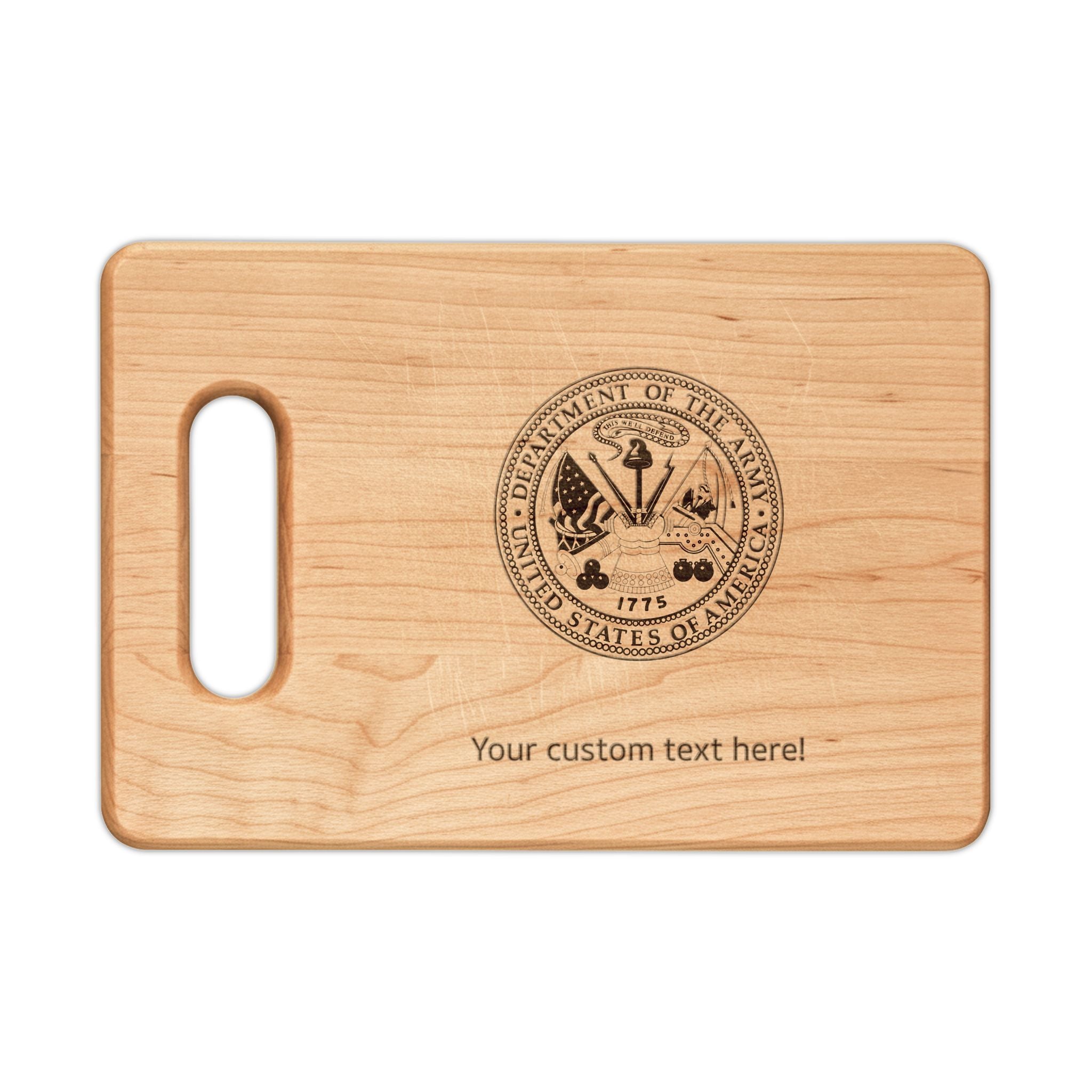 Engraved Wooden Cutting Board with Vintage Seal — Personalized Kitchen Gift