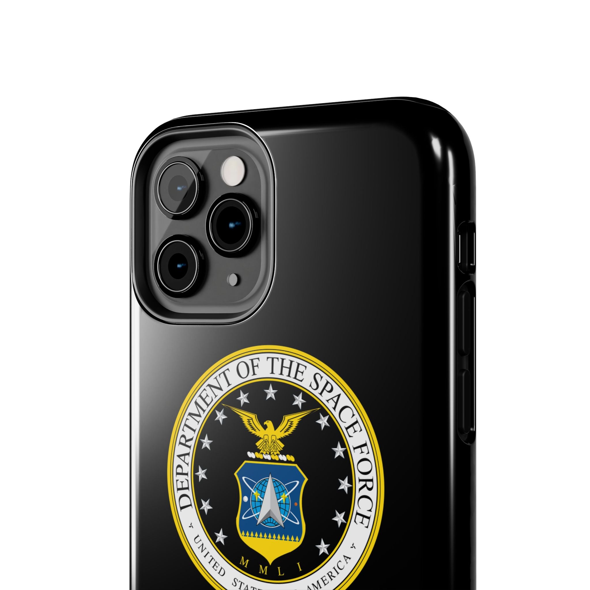 Space Force Tough Phone Case — Custom Text Military Emblem Protective Case