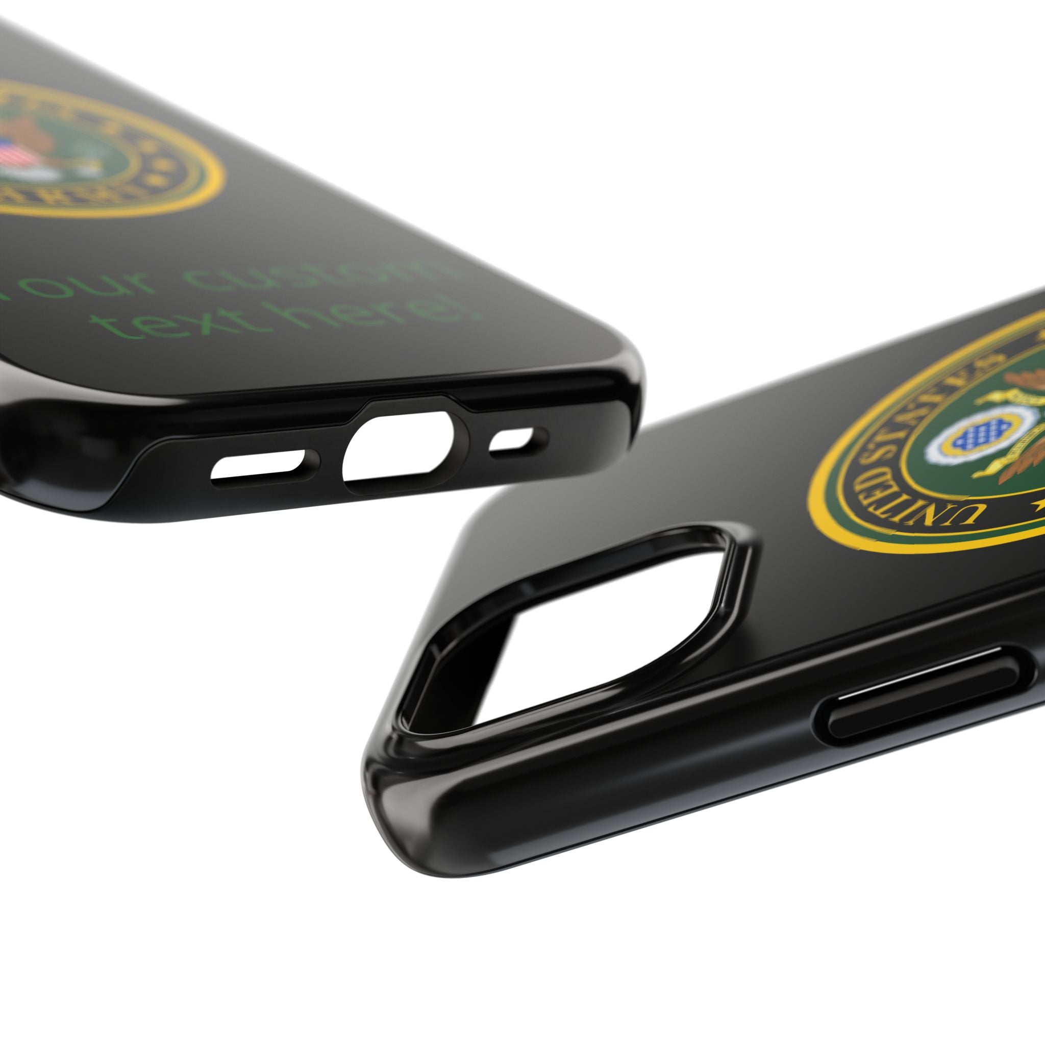 Army Emblem Tough Phone Case — Custom Text Military iPhone Cover