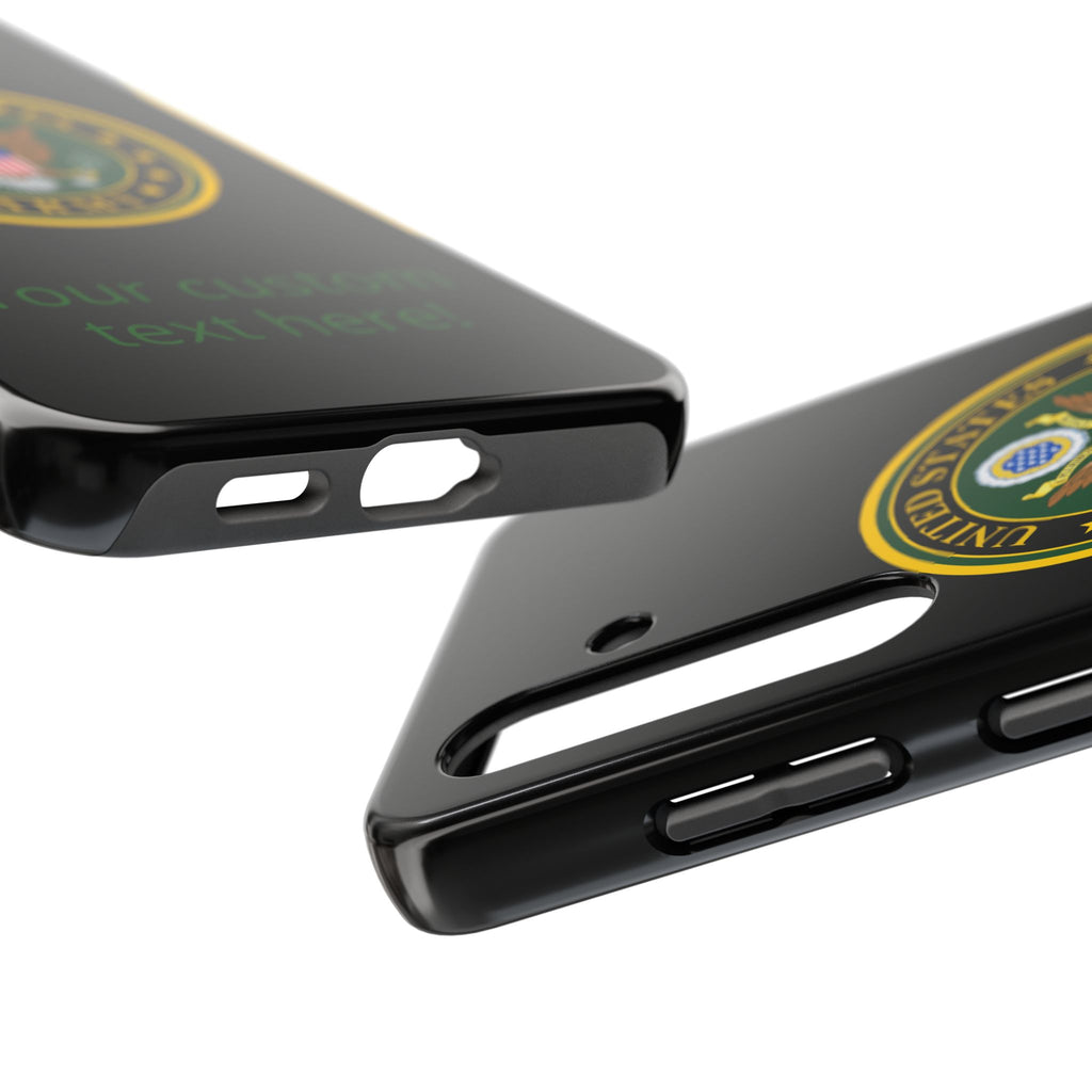 Army Emblem Tough Phone Case — Custom Text Military iPhone Cover