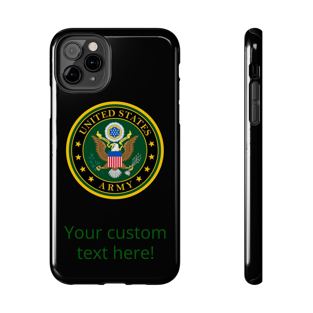 Army Emblem Tough Phone Case — Custom Text Military iPhone Cover