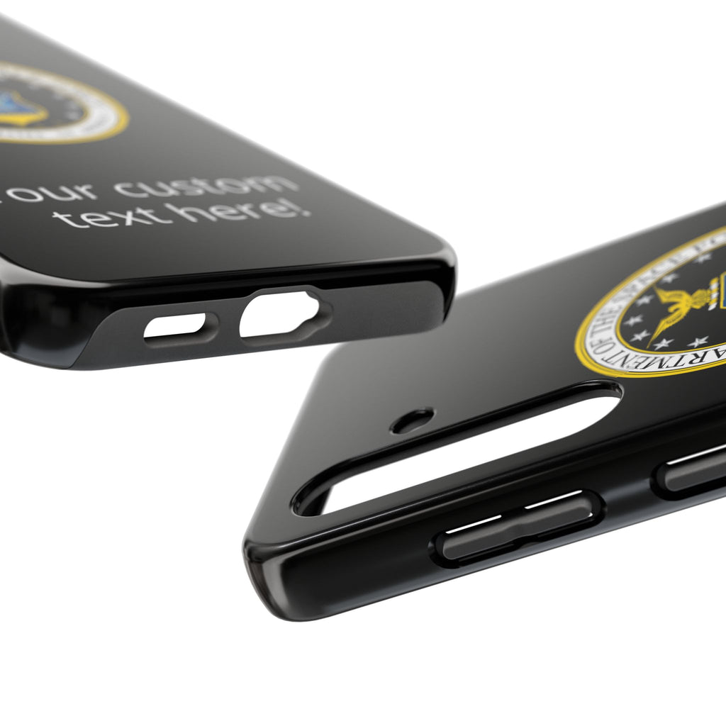 Space Force Tough Phone Case — Custom Text Military Emblem Protective Case