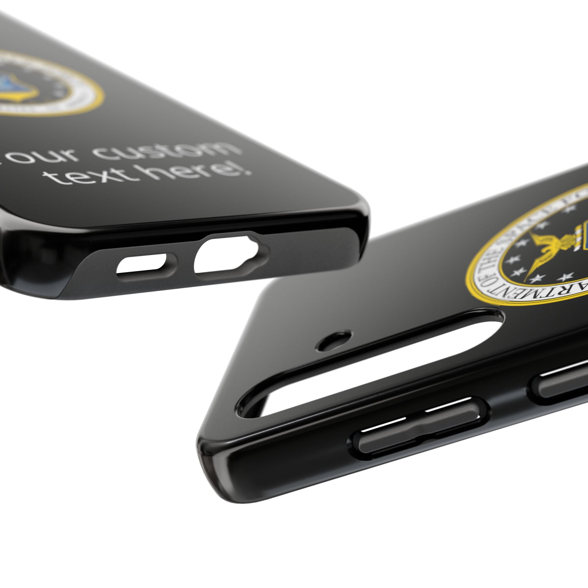 Space Force Tough Phone Case — Custom Text Military Emblem Protective Case