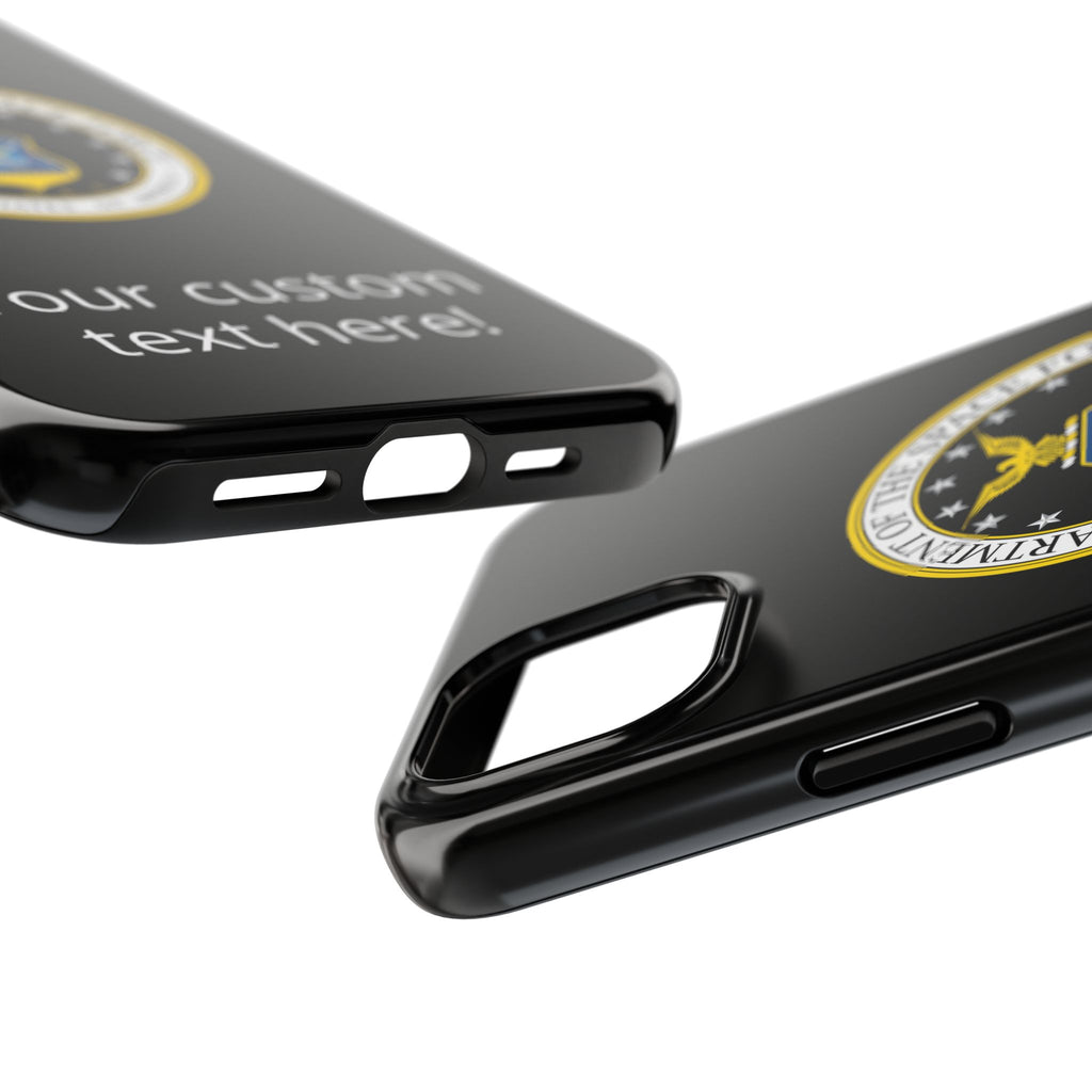 Space Force Tough Phone Case — Custom Text Military Emblem Protective Case