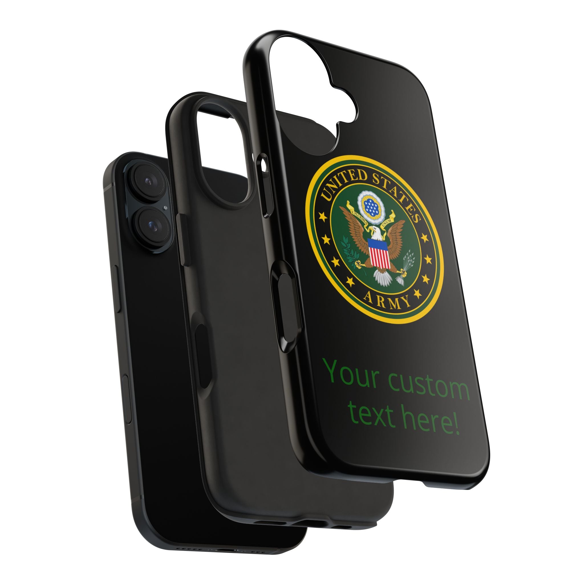 Army Emblem Tough Phone Case — Custom Text Military iPhone Cover