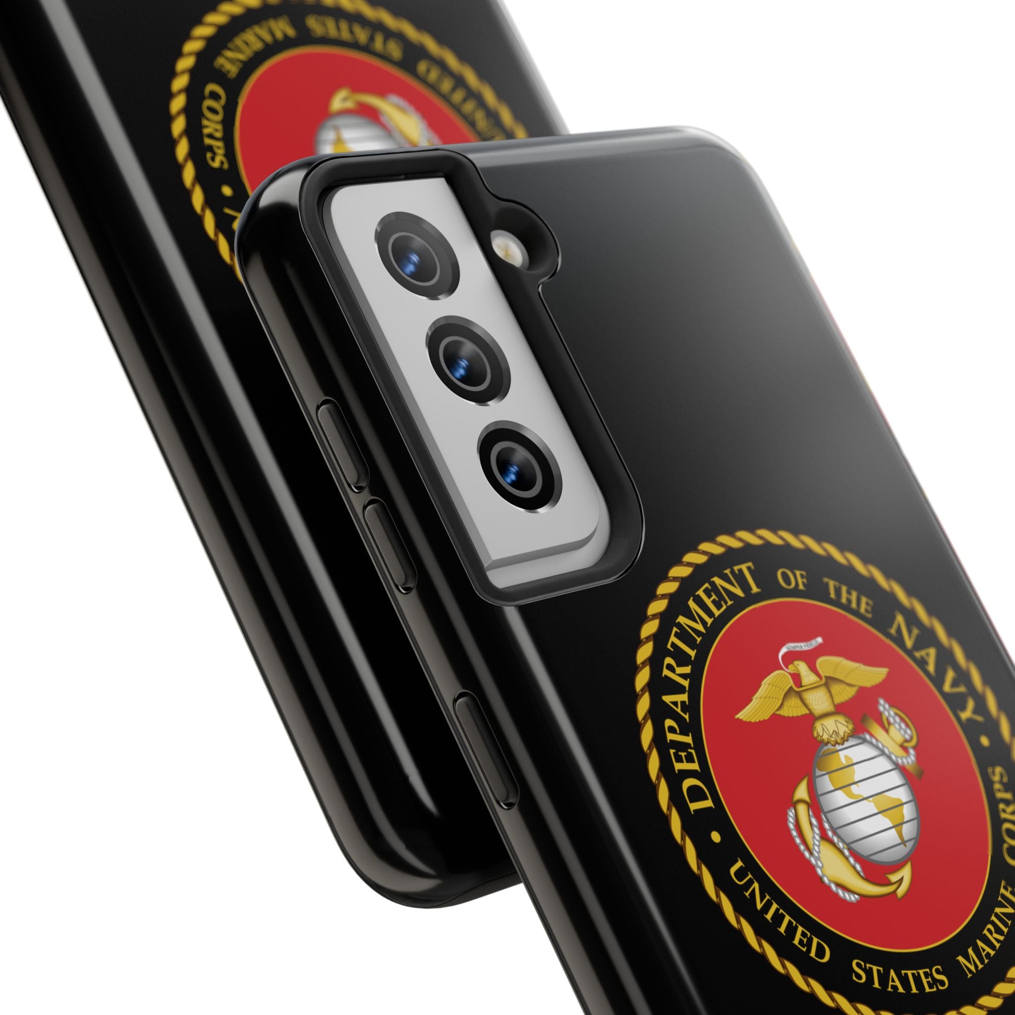 USMC Emblem Tough Phone Case — Custom Text Military iPhone Protector