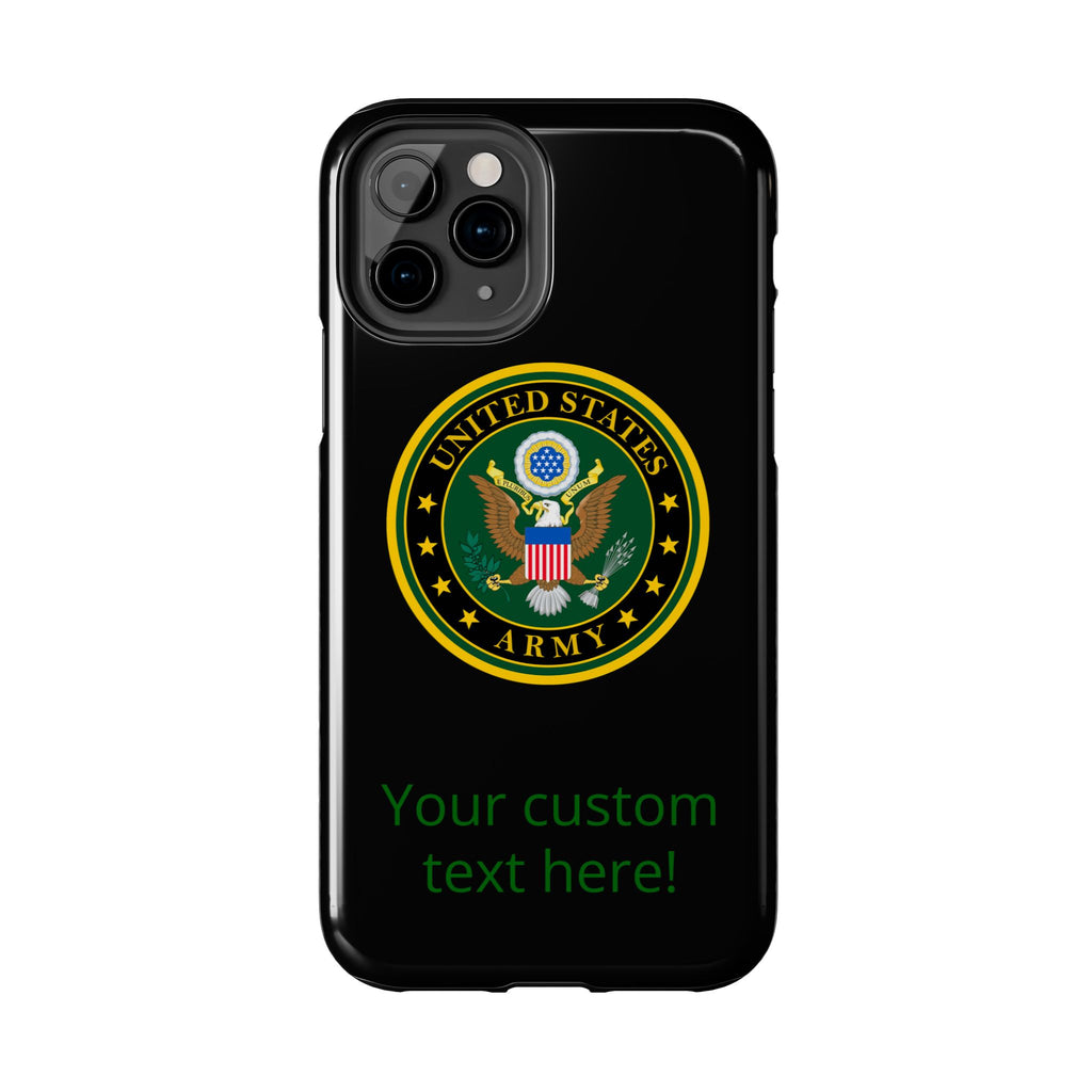 Army Emblem Tough Phone Case — Custom Text Military iPhone Cover