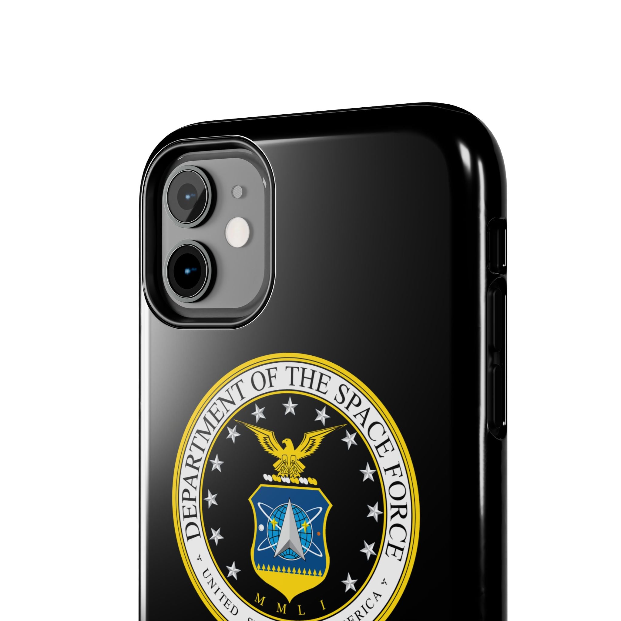 Space Force Tough Phone Case — Custom Text Military Emblem Protective Case