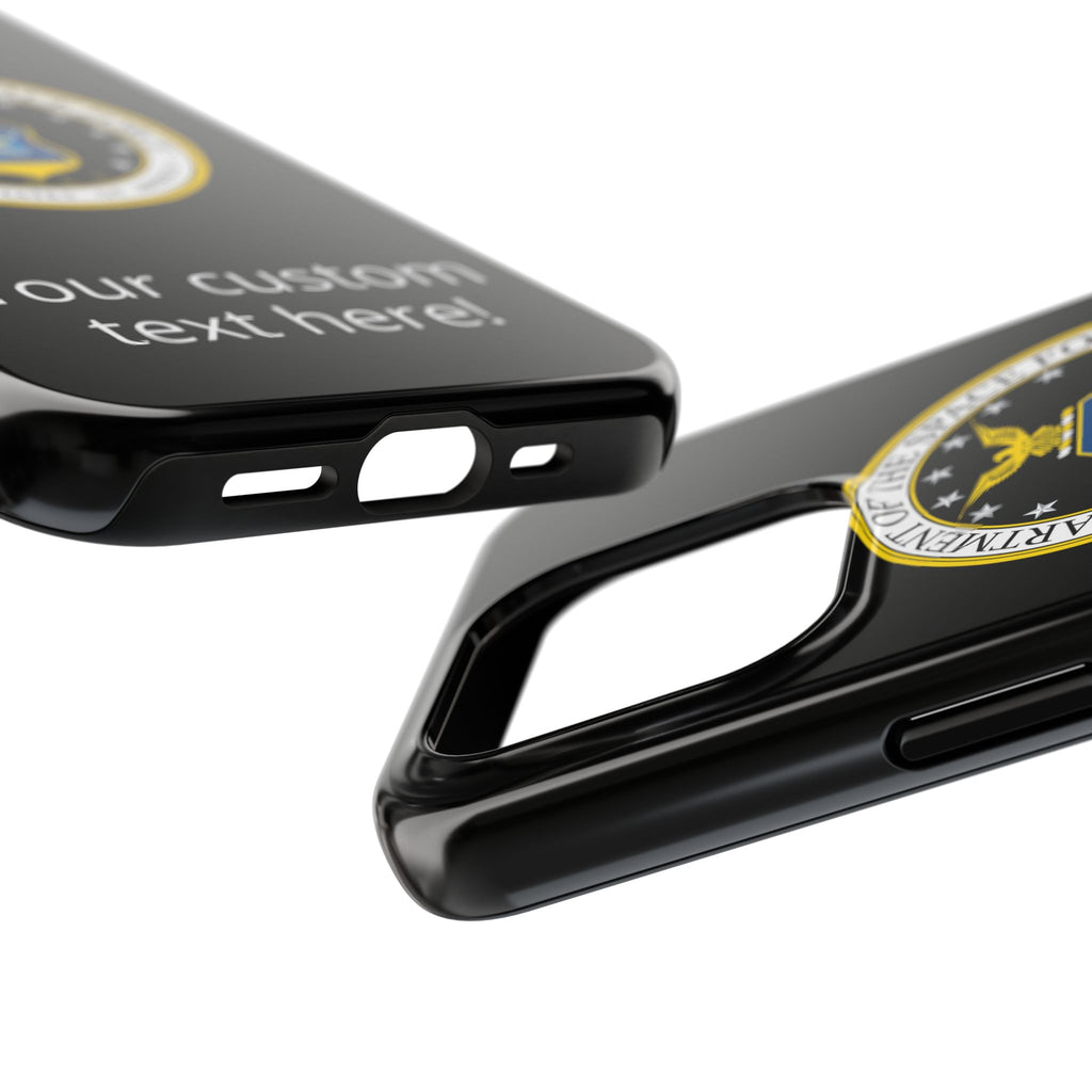 Space Force Tough Phone Case — Custom Text Military Emblem Protective Case