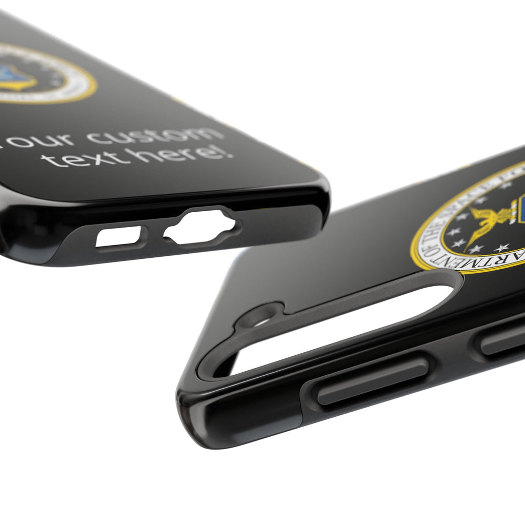 Space Force Tough Phone Case — Custom Text Military Emblem Protective Case