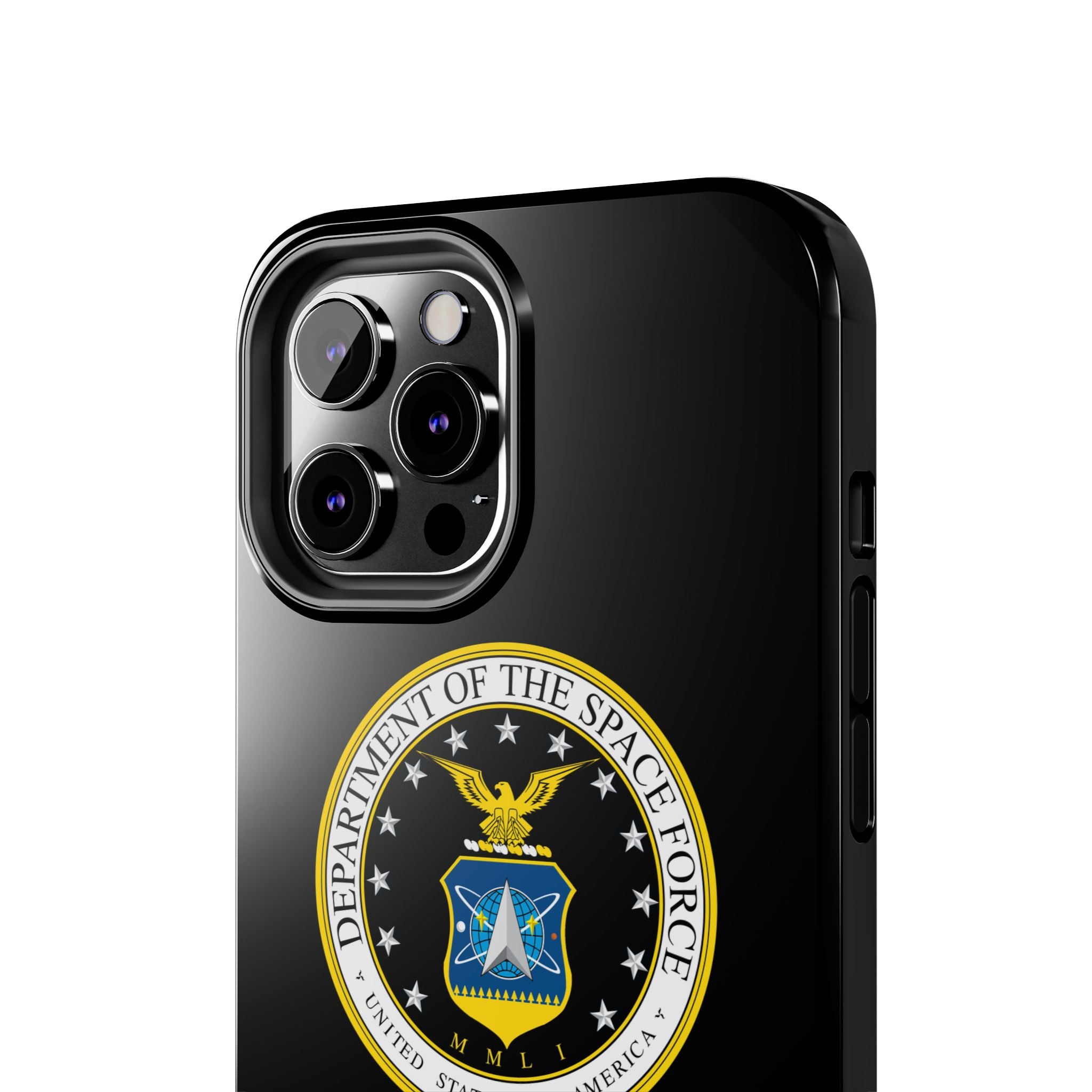 Space Force Tough Phone Case — Custom Text Military Emblem Protective Case